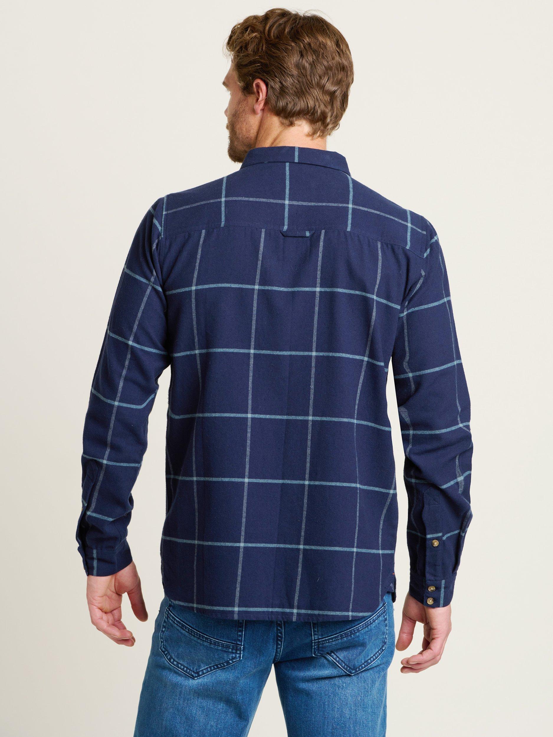 Product image 2 of 4, which shows Brakeburn Check Shirt, Navy, S