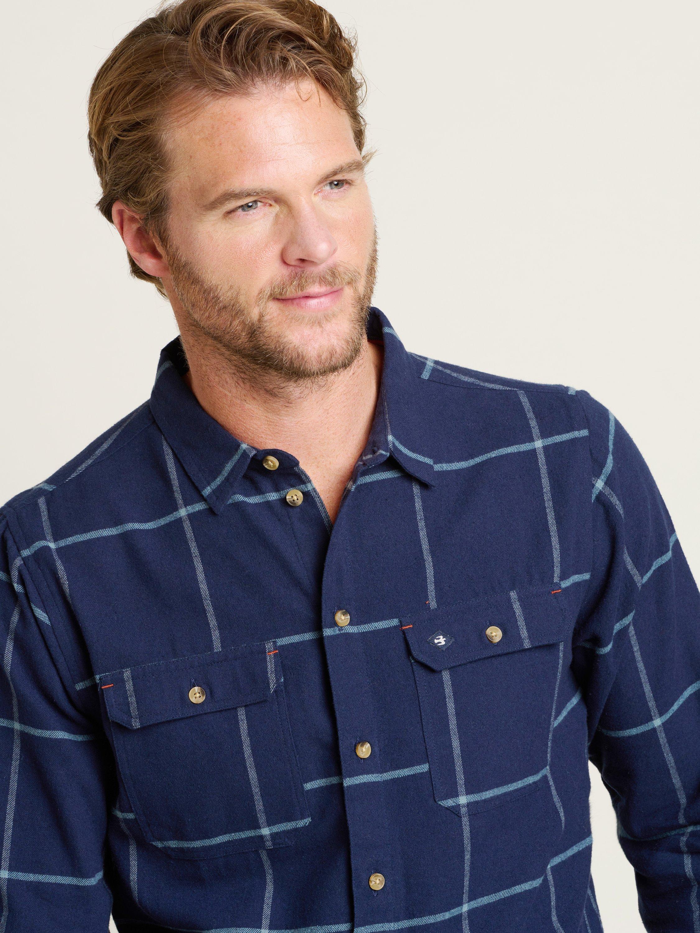 Product image 3 of 4, which shows Brakeburn Check Shirt, Navy, S