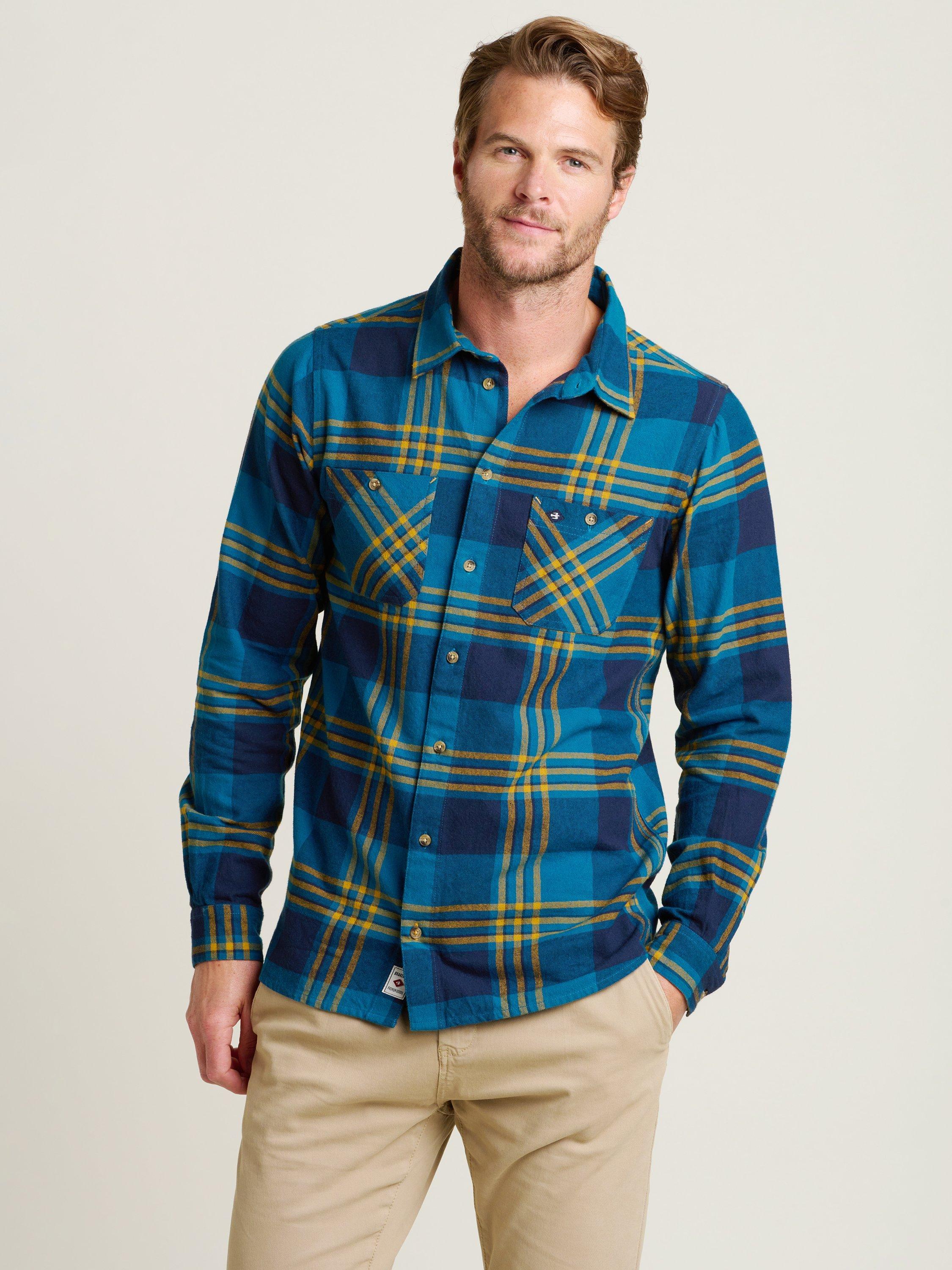 Brakeburn Winter Check Shirt, Navy, S