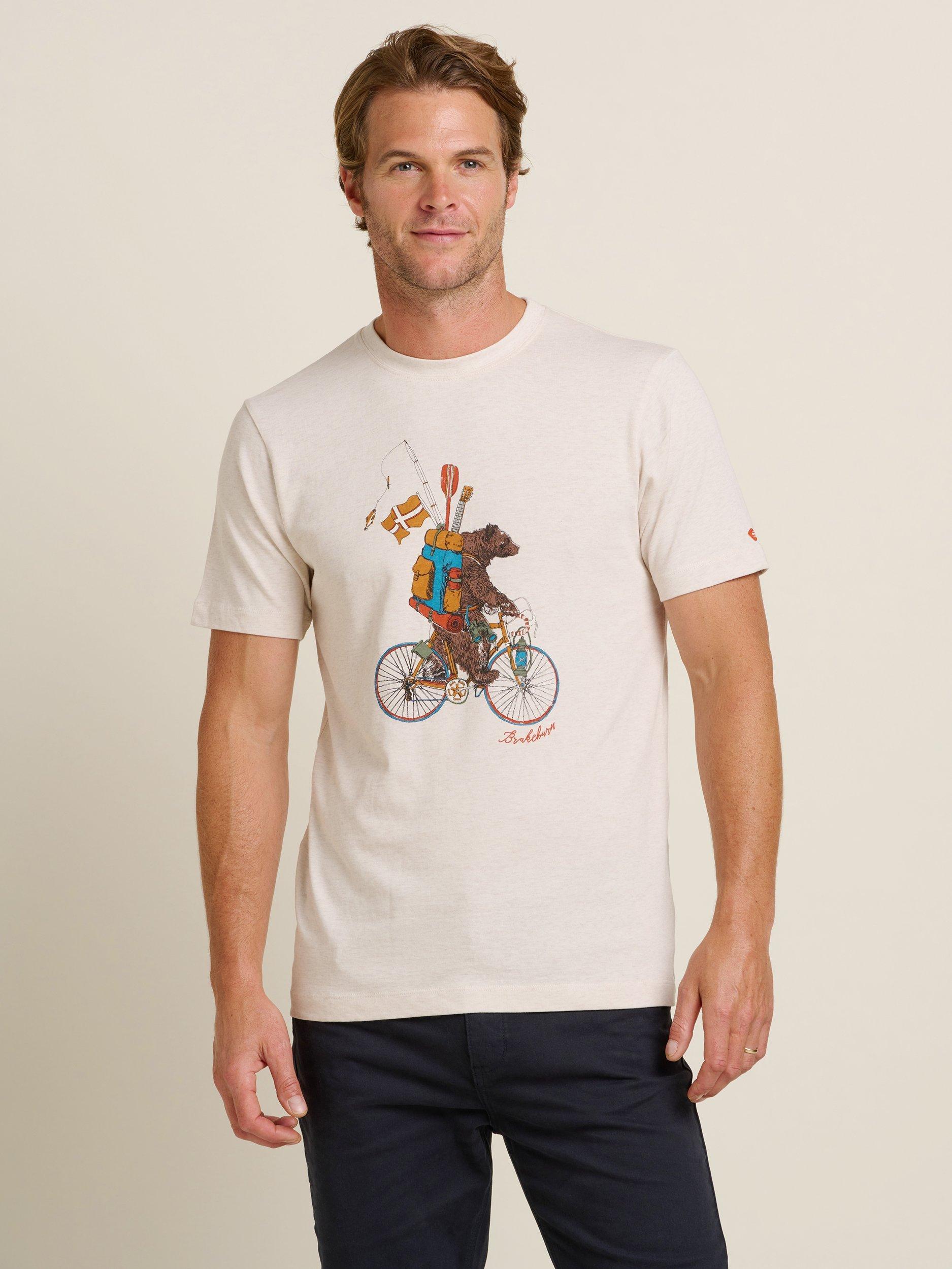 Product image 2 of 5, which shows Brakeburn Camping Bear Tee, Ecru, S