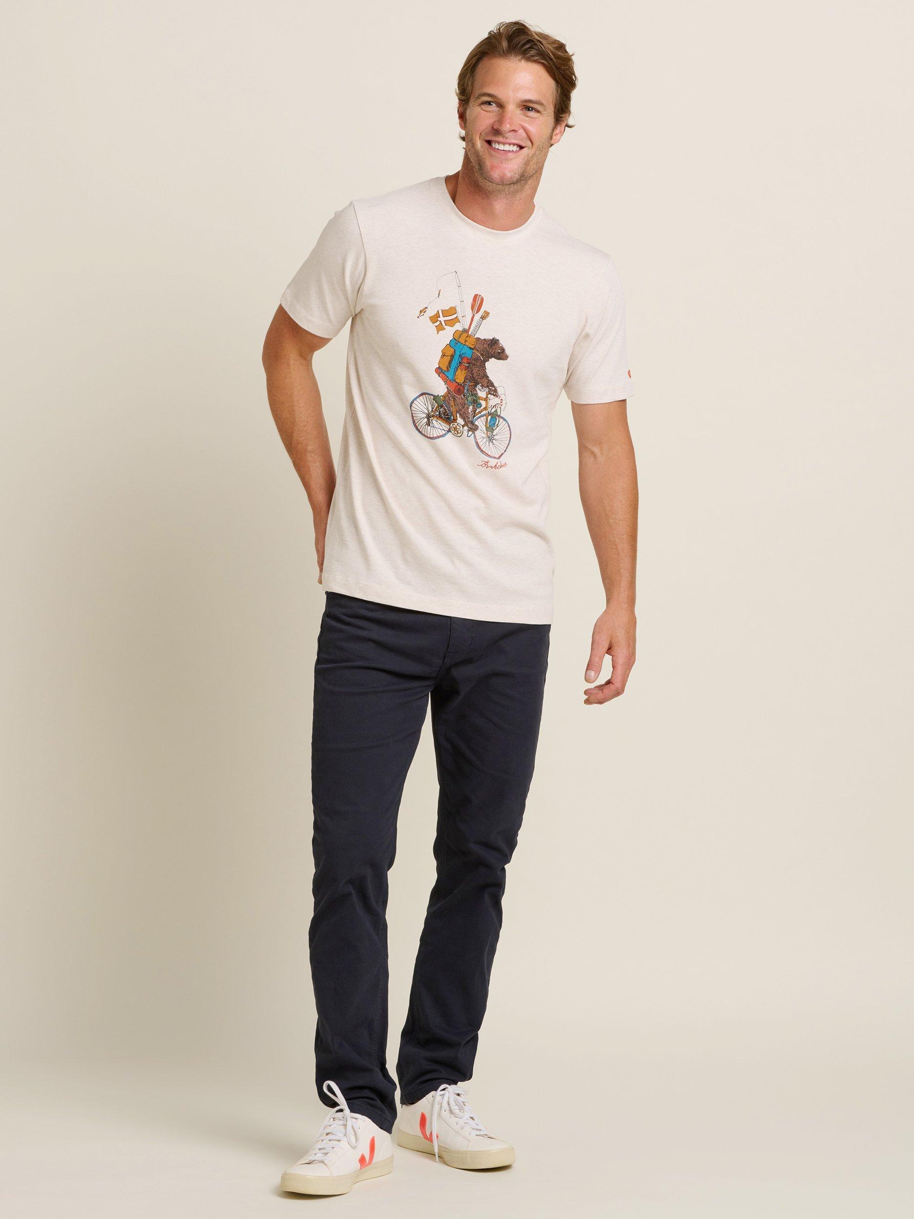 Product image 5 of 5, which shows Brakeburn Camping Bear Tee, Ecru, S