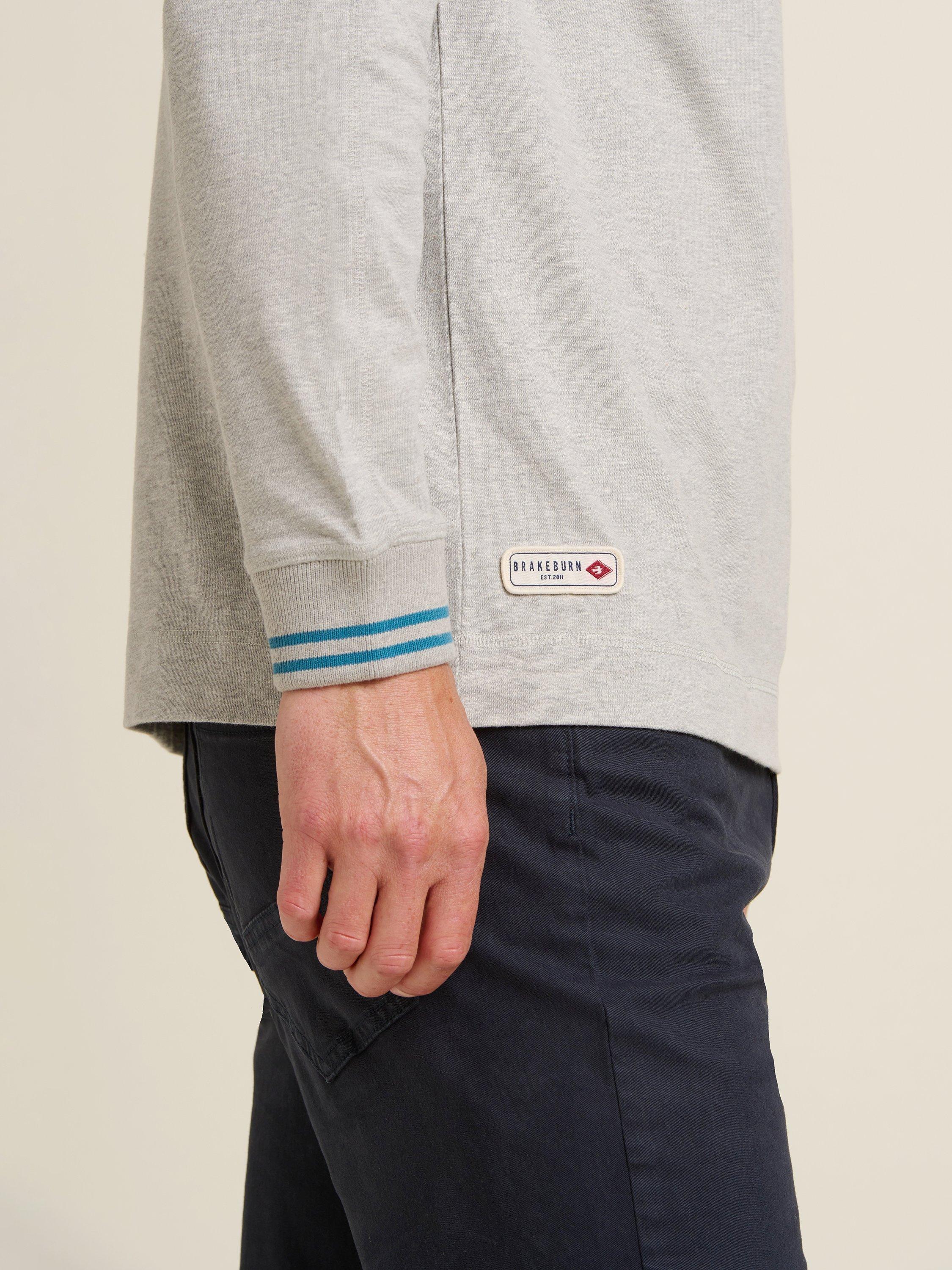 Product image 4 of 5, which shows Brakeburn Henley Jersey Top, Grey, S
