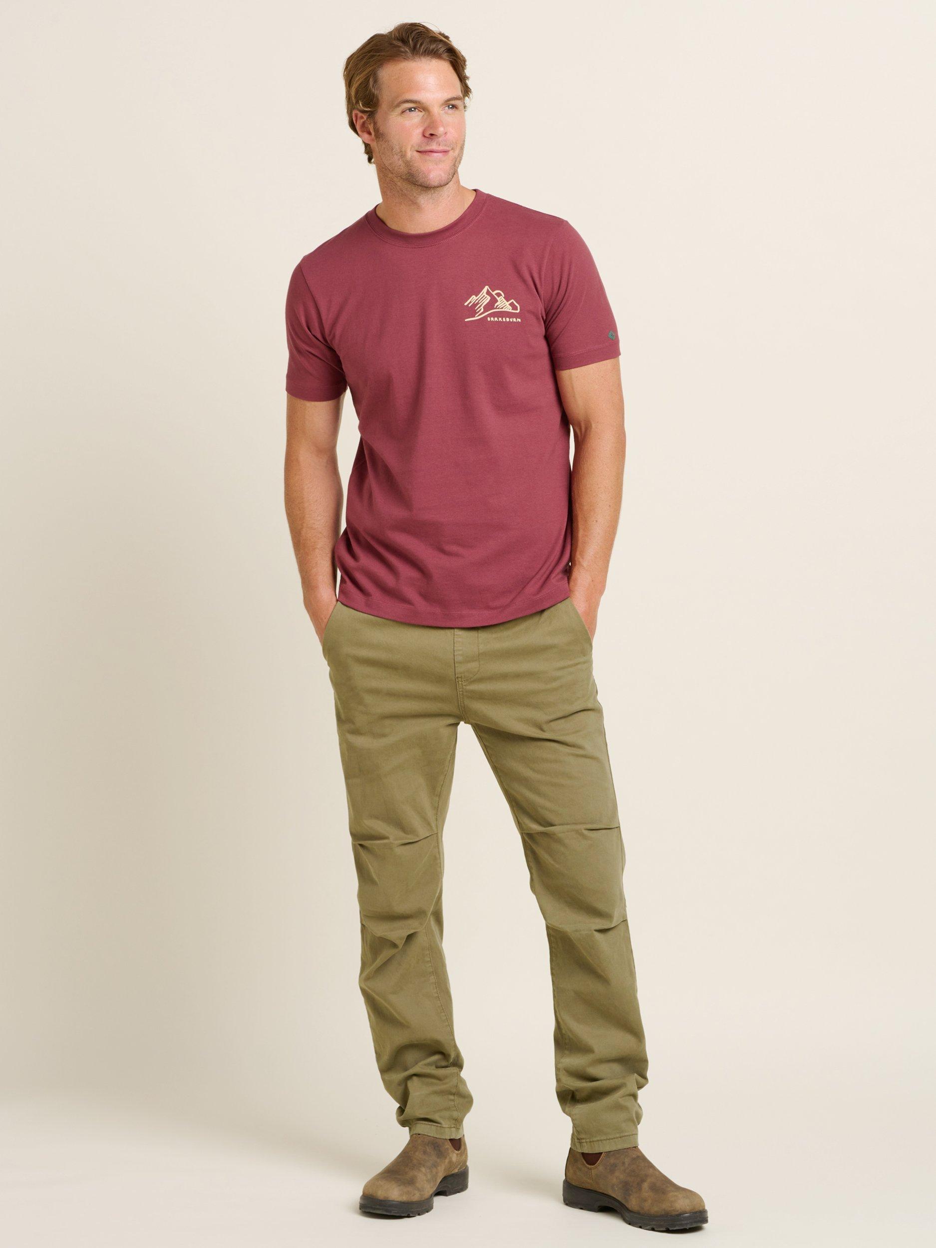 Product image 1 of 4, which shows Brakeburn Mountains T-Shirt, Red, S