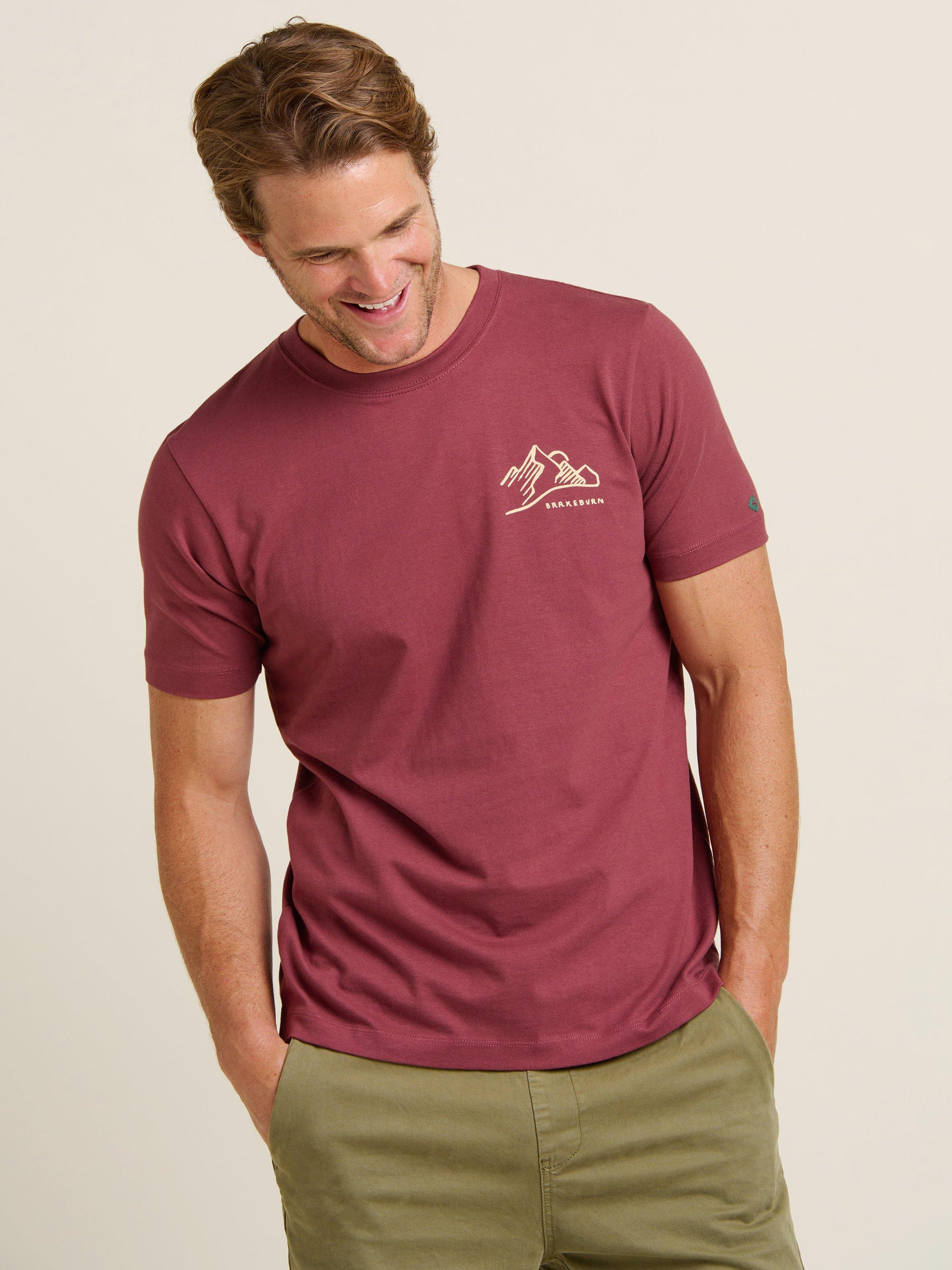 Product image 2 of 4, which shows Brakeburn Mountains T-Shirt, Red, S