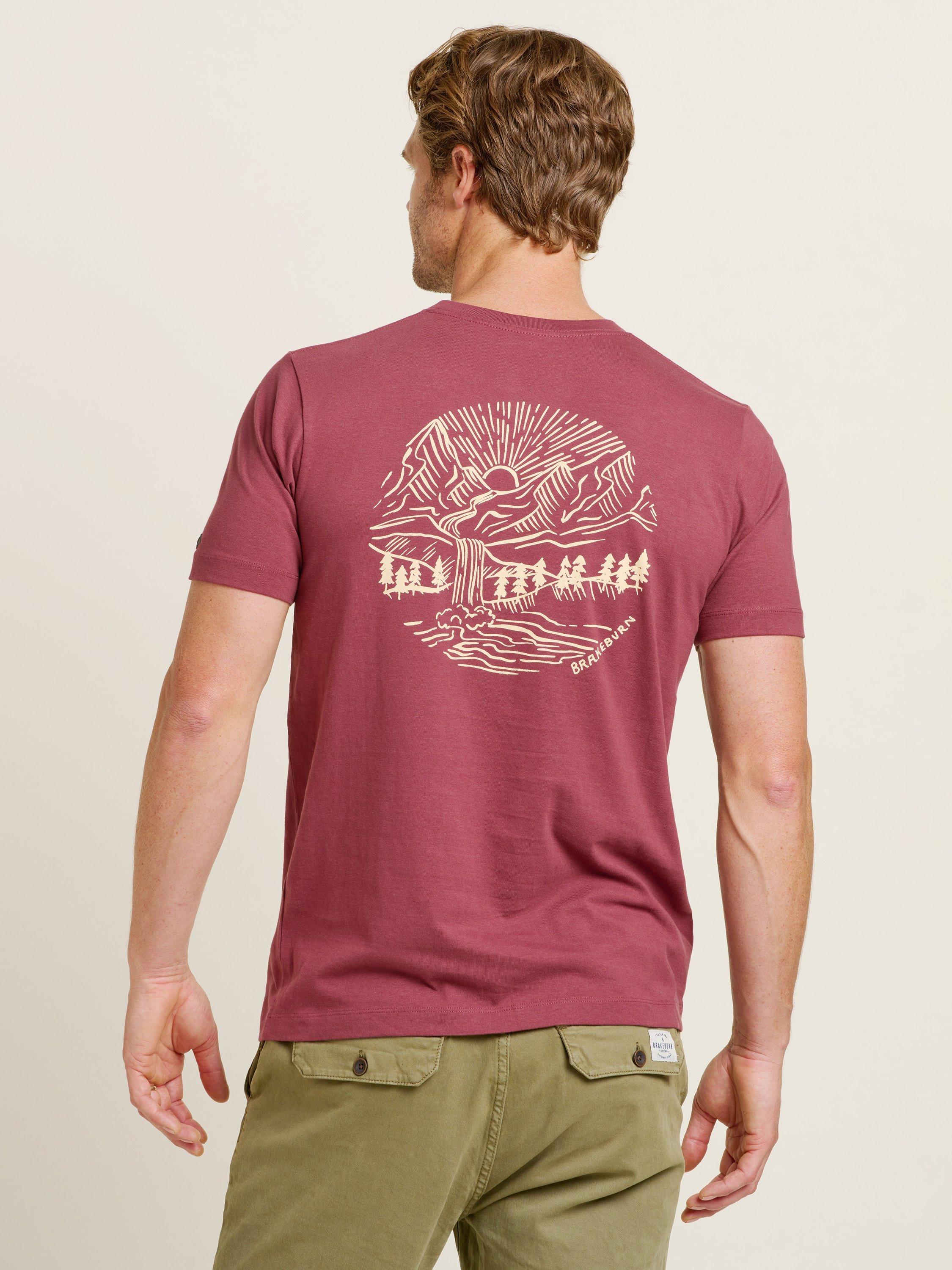 Product image 3 of 4, which shows Brakeburn Mountains T-Shirt, Red, S