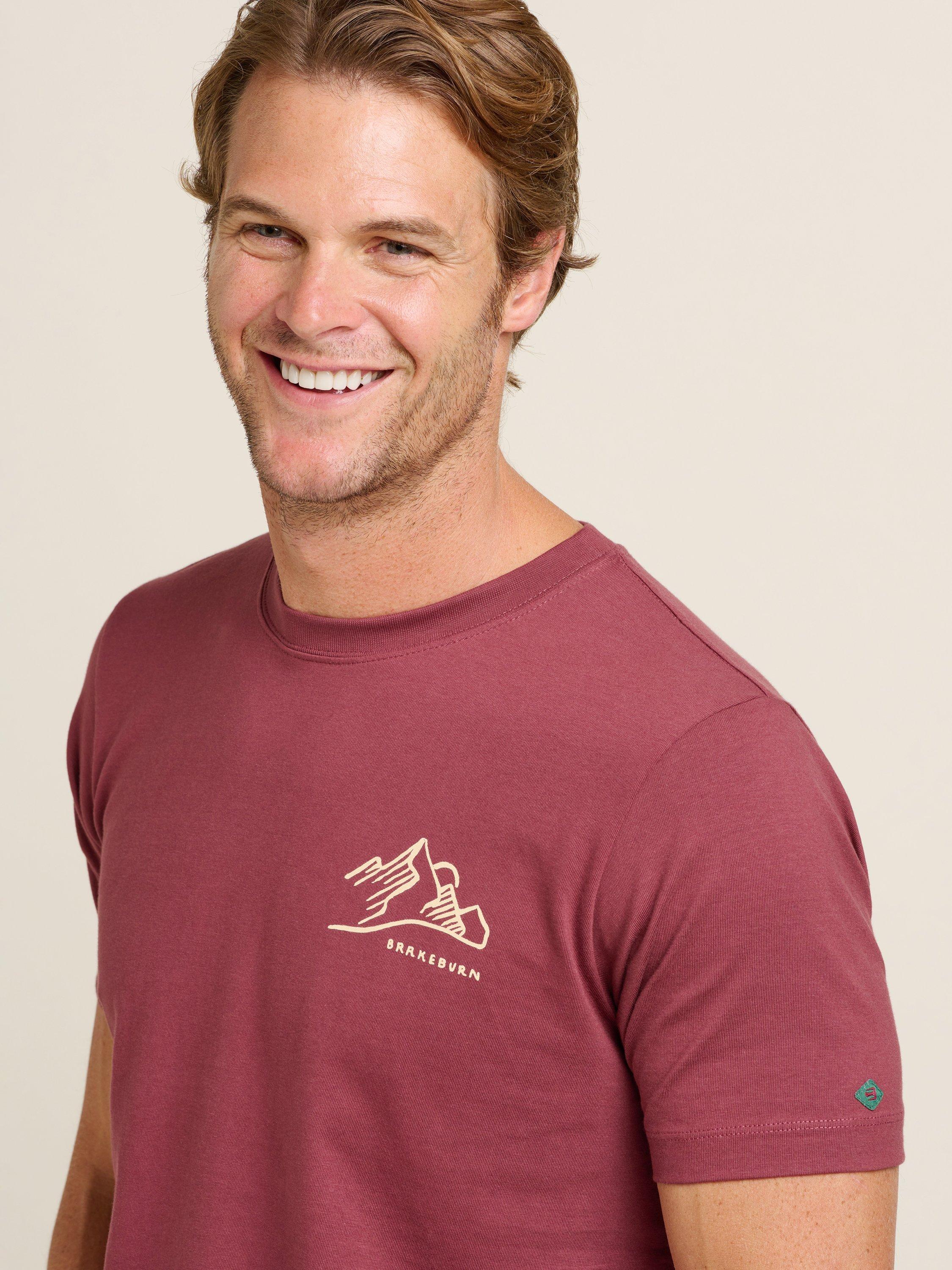 Product image 4 of 4, which shows Brakeburn Mountains T-Shirt, Red, S
