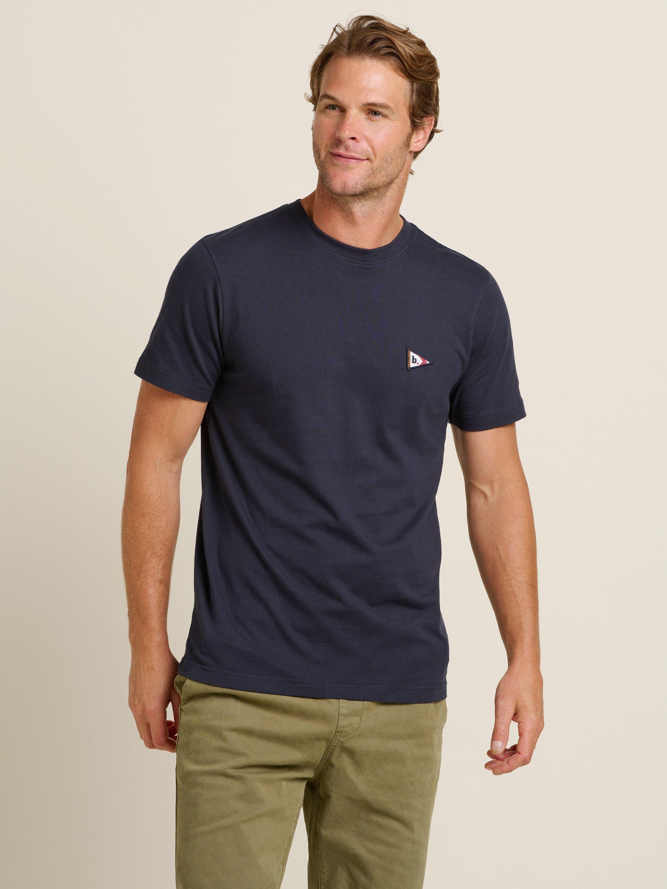 Product image 2 of 5, which shows Brakeburn Flag T-Shirt, Navy, S