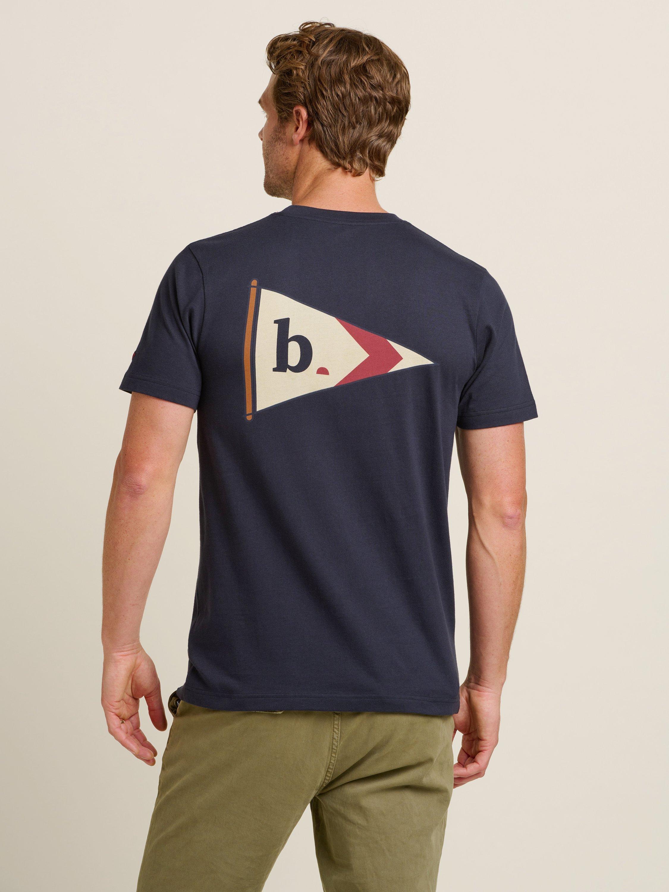Product image 3 of 5, which shows Brakeburn Flag T-Shirt, Navy, S