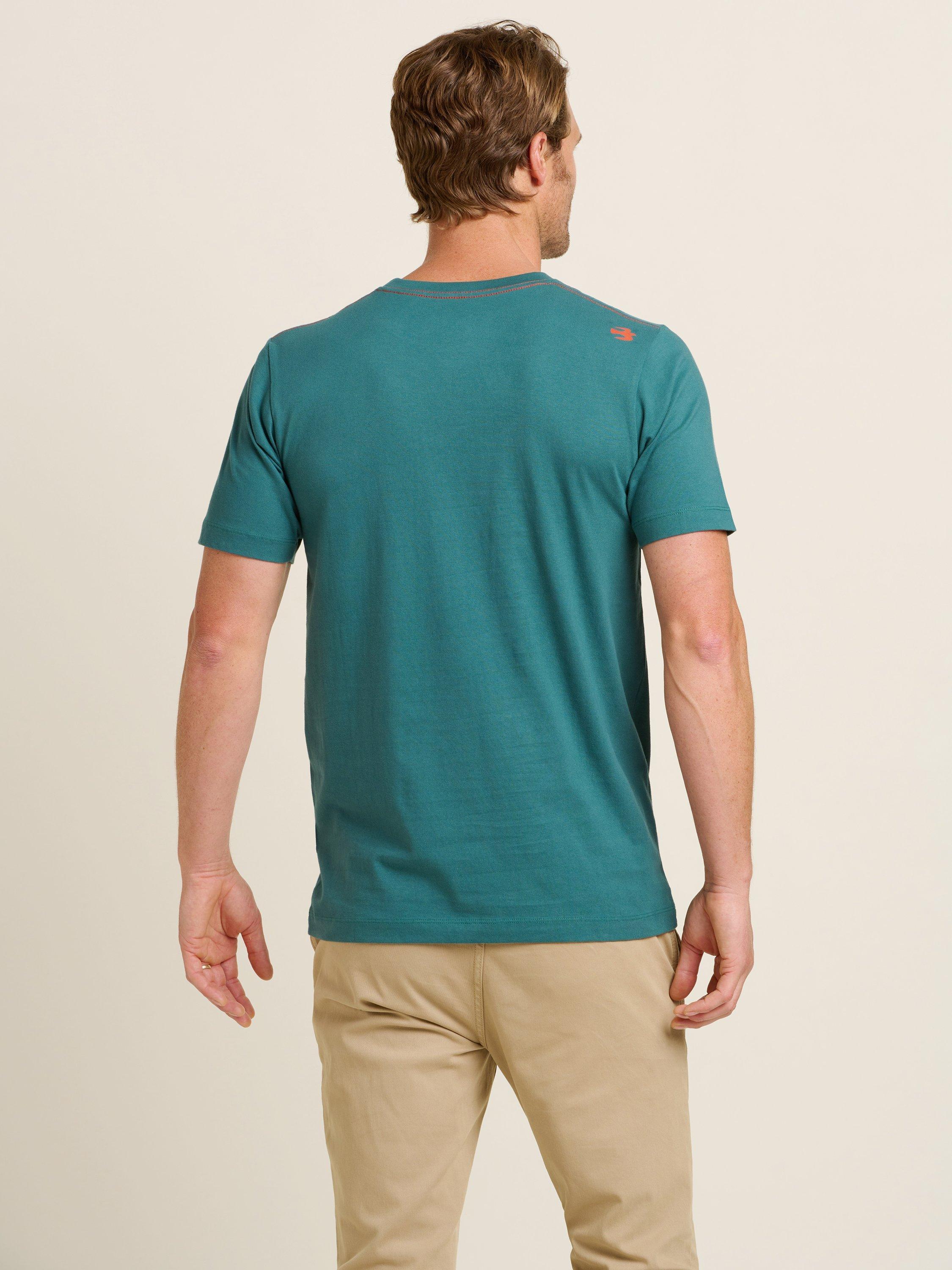 Product image 3 of 4, which shows Brakeburn Cotton Regular Fit Outdoors Graphic T-Shirt, Green, S