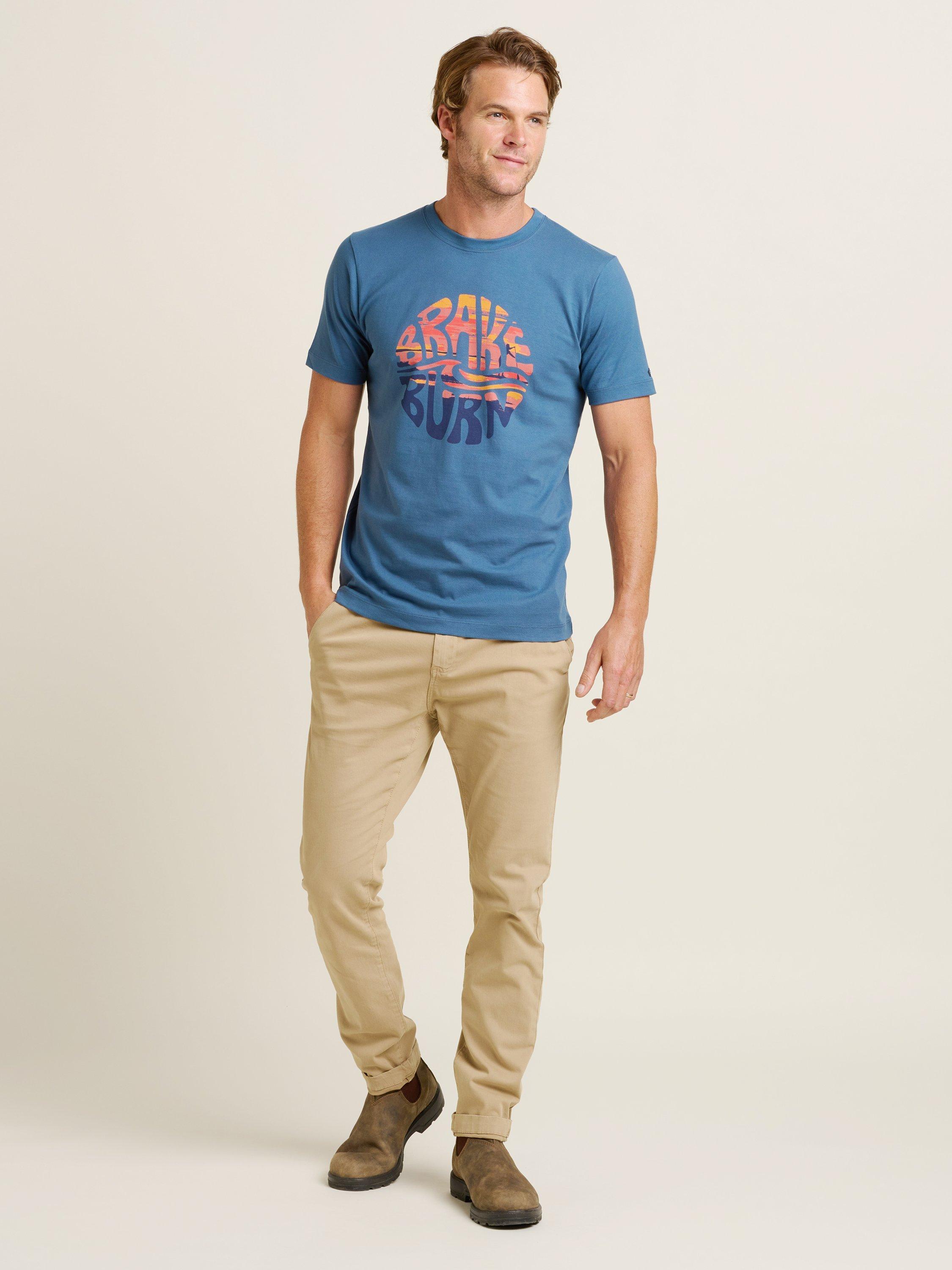 Product image 1 of 4, which shows Brakeburn Cotton Regular Fit Paddleboard Graphic T-Shirt, Blue, S