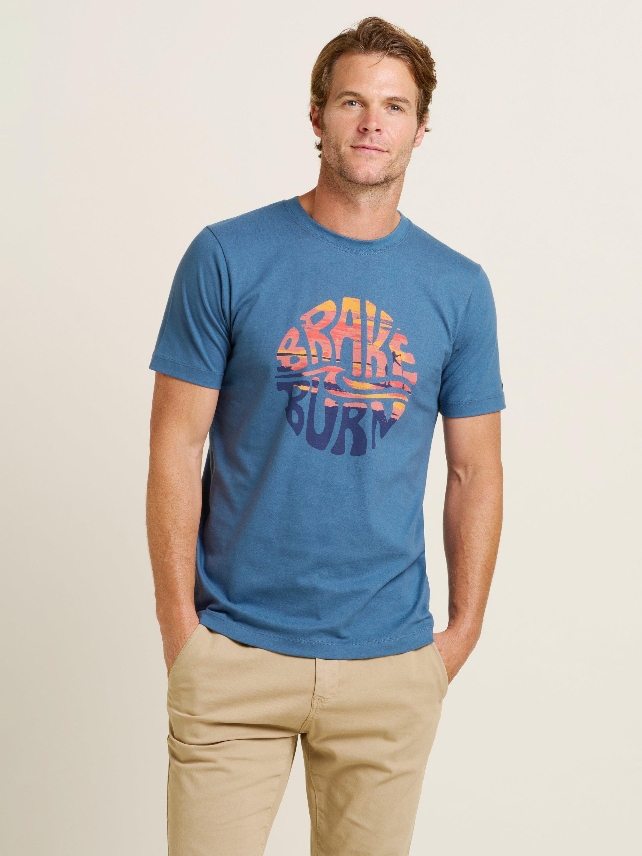 Product image 2 of 4, which shows Brakeburn Cotton Regular Fit Paddleboard Graphic T-Shirt, Blue, S
