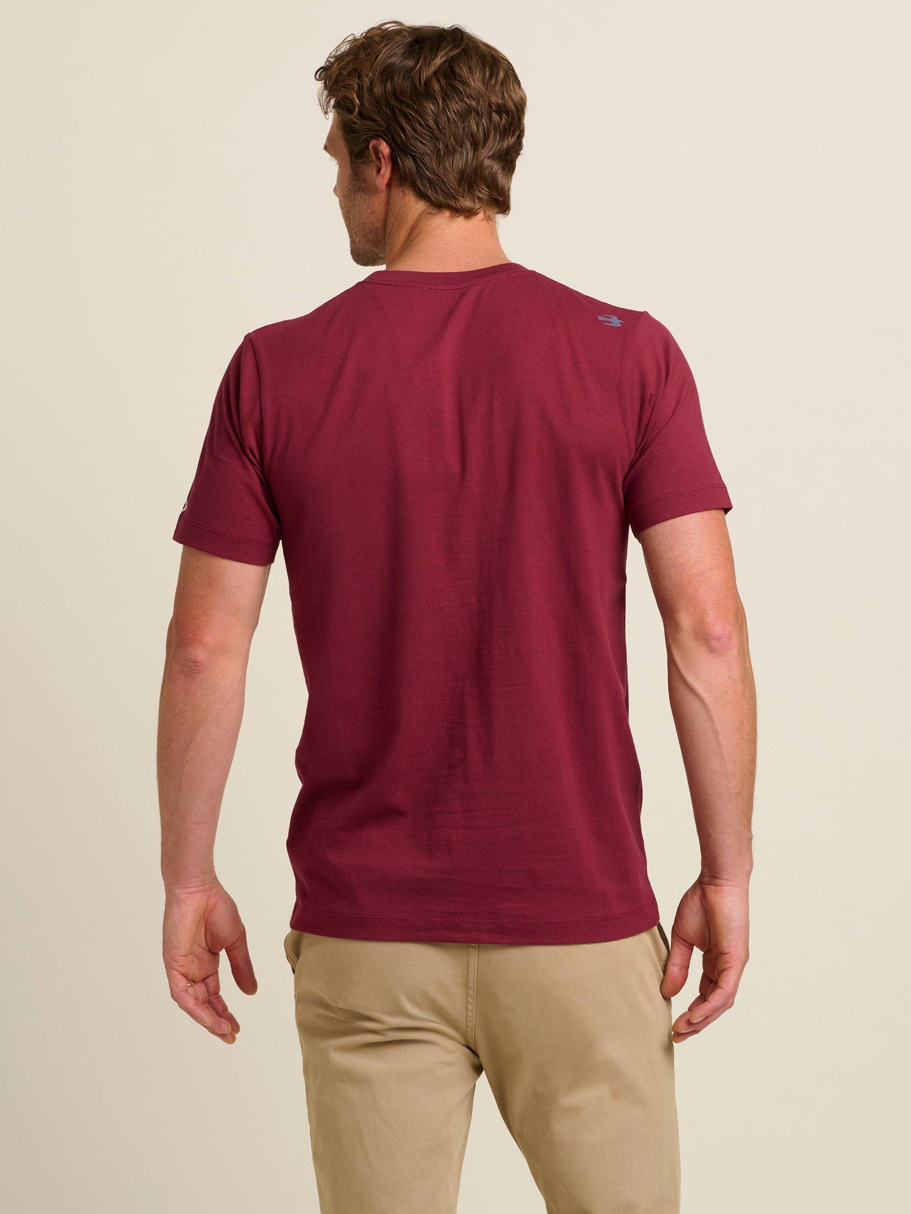 Product image 3 of 4, which shows Brakeburn Cotton Regular Fit Paddles Graphic T-Shirt, Burgundy, S