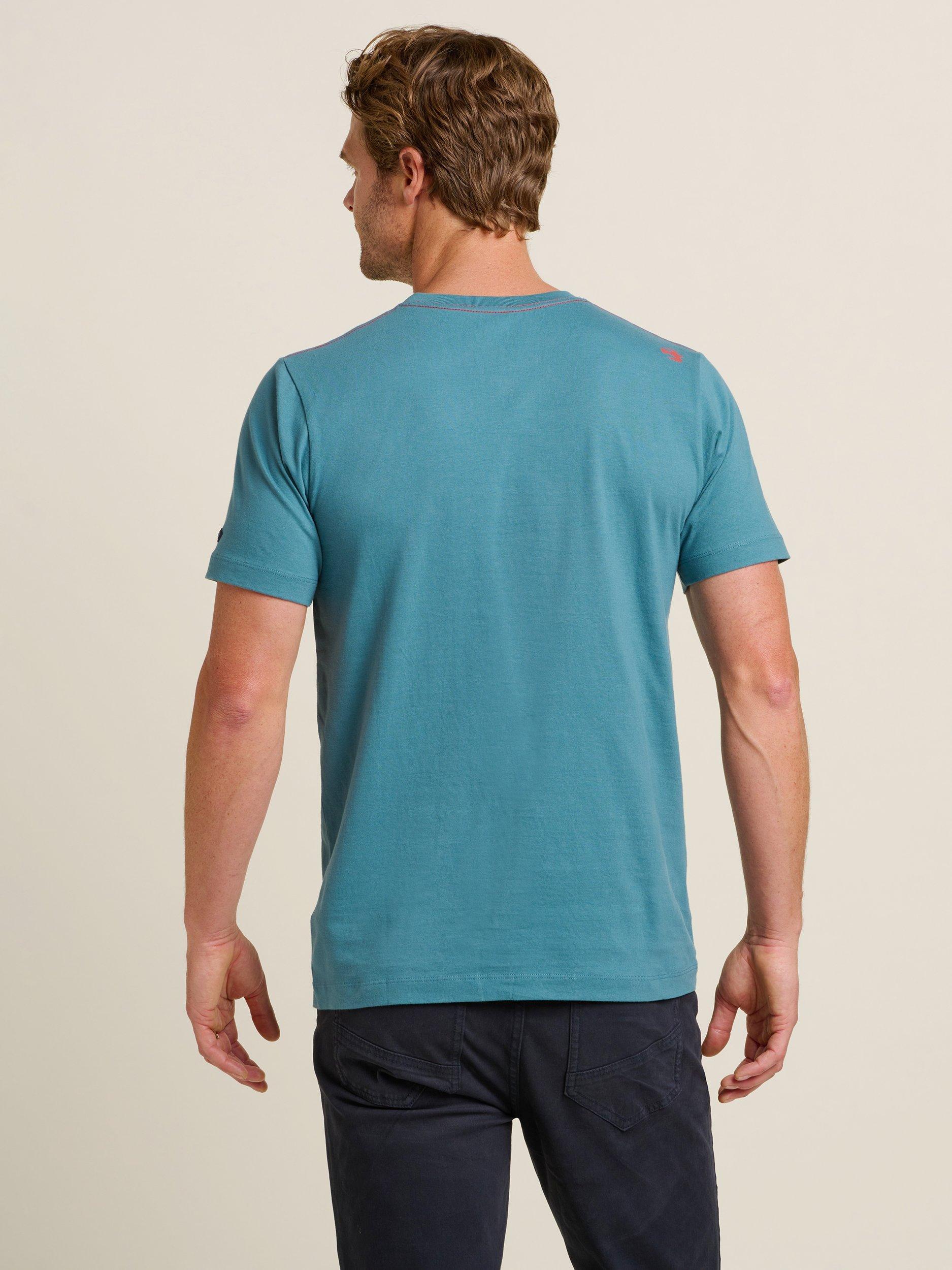 Product image 2 of 4, which shows Brakeburn Cotton Regular Fit Seagul Graphic T-Shirt, Blue, S