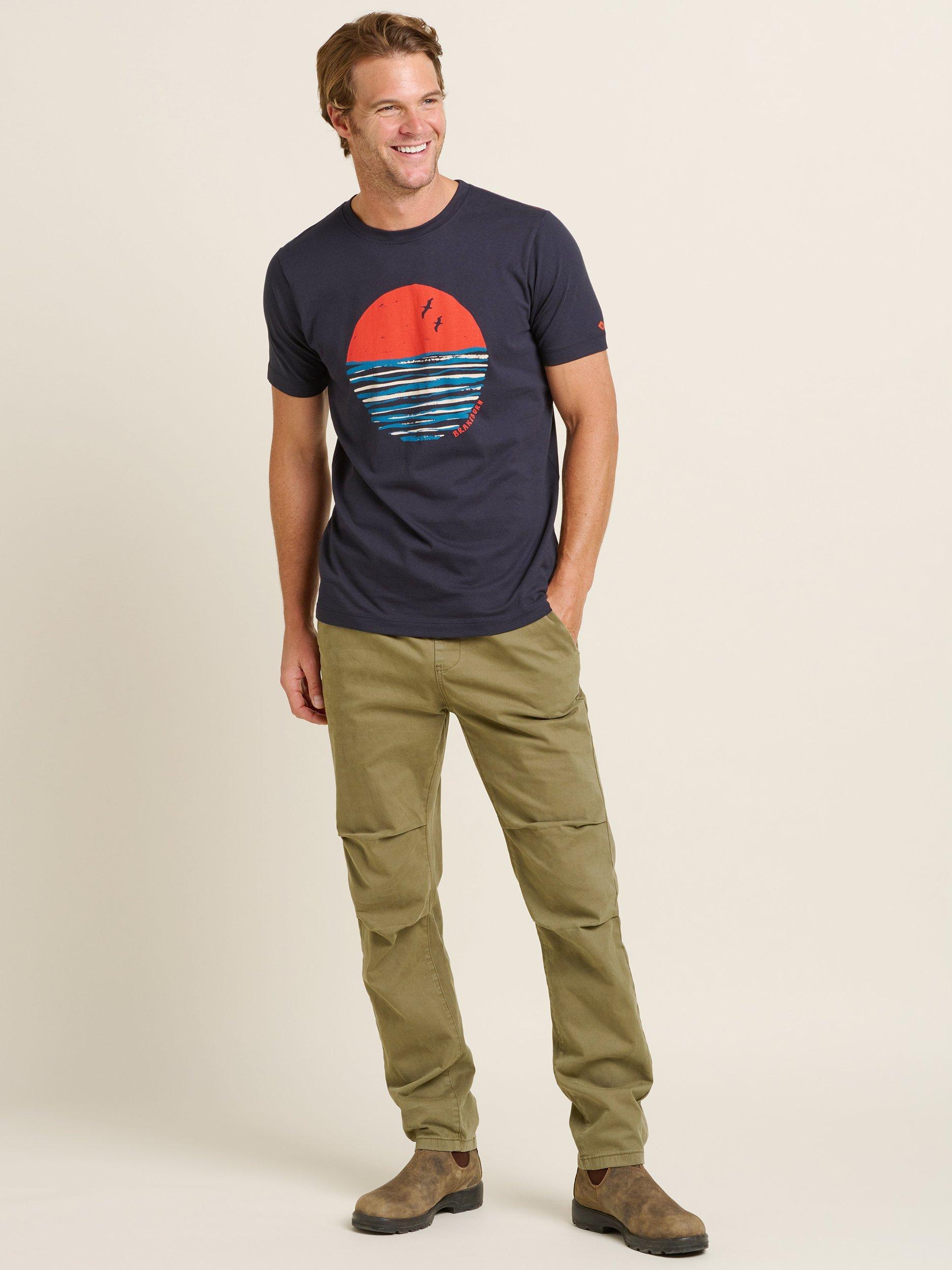Product image 1 of 4, which shows Brakeburn Sunset T-Shirt, Navy, S