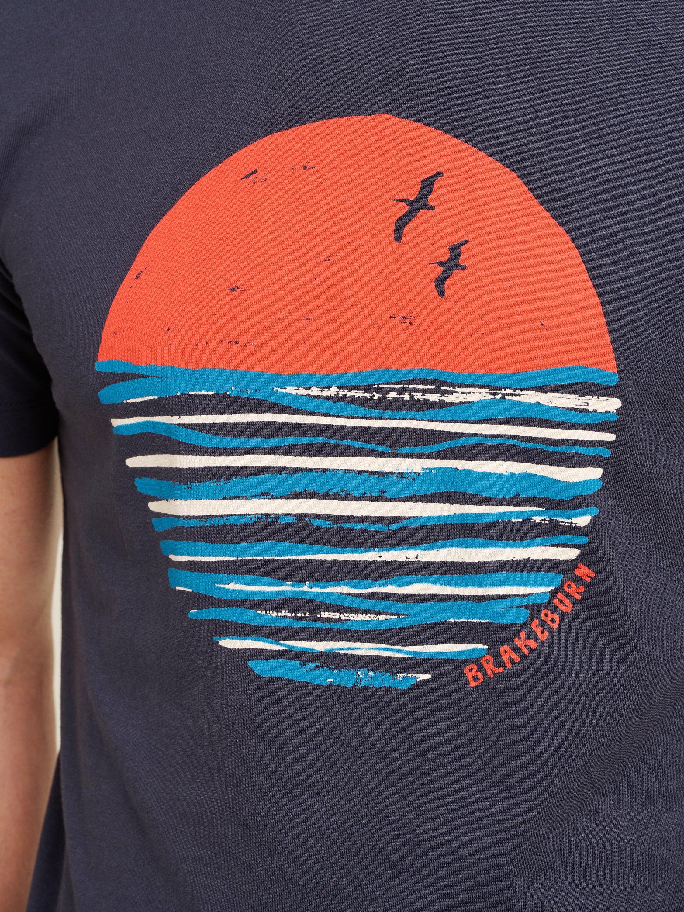 Product image 4 of 4, which shows Brakeburn Sunset T-Shirt, Navy, S