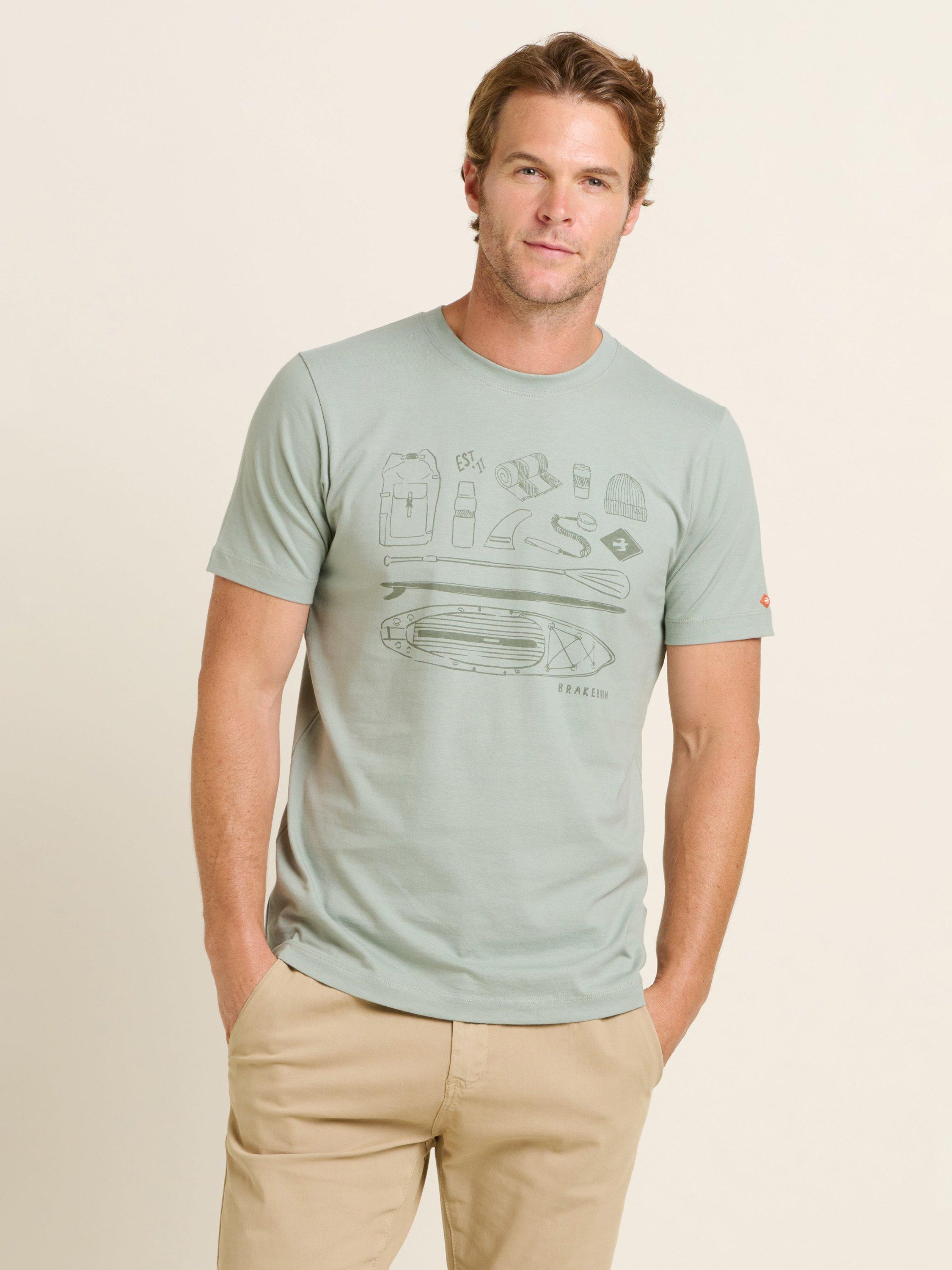 Product image 1 of 4, which shows Brakeburn Cotton Regular Fit Sup Kit T-Shirt, Green, S