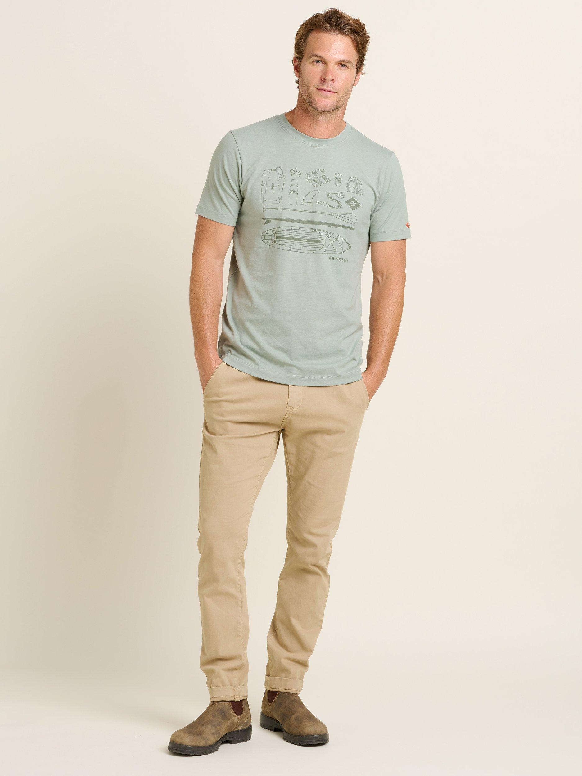 Product image 2 of 4, which shows Brakeburn Cotton Regular Fit Sup Kit T-Shirt, Green, S