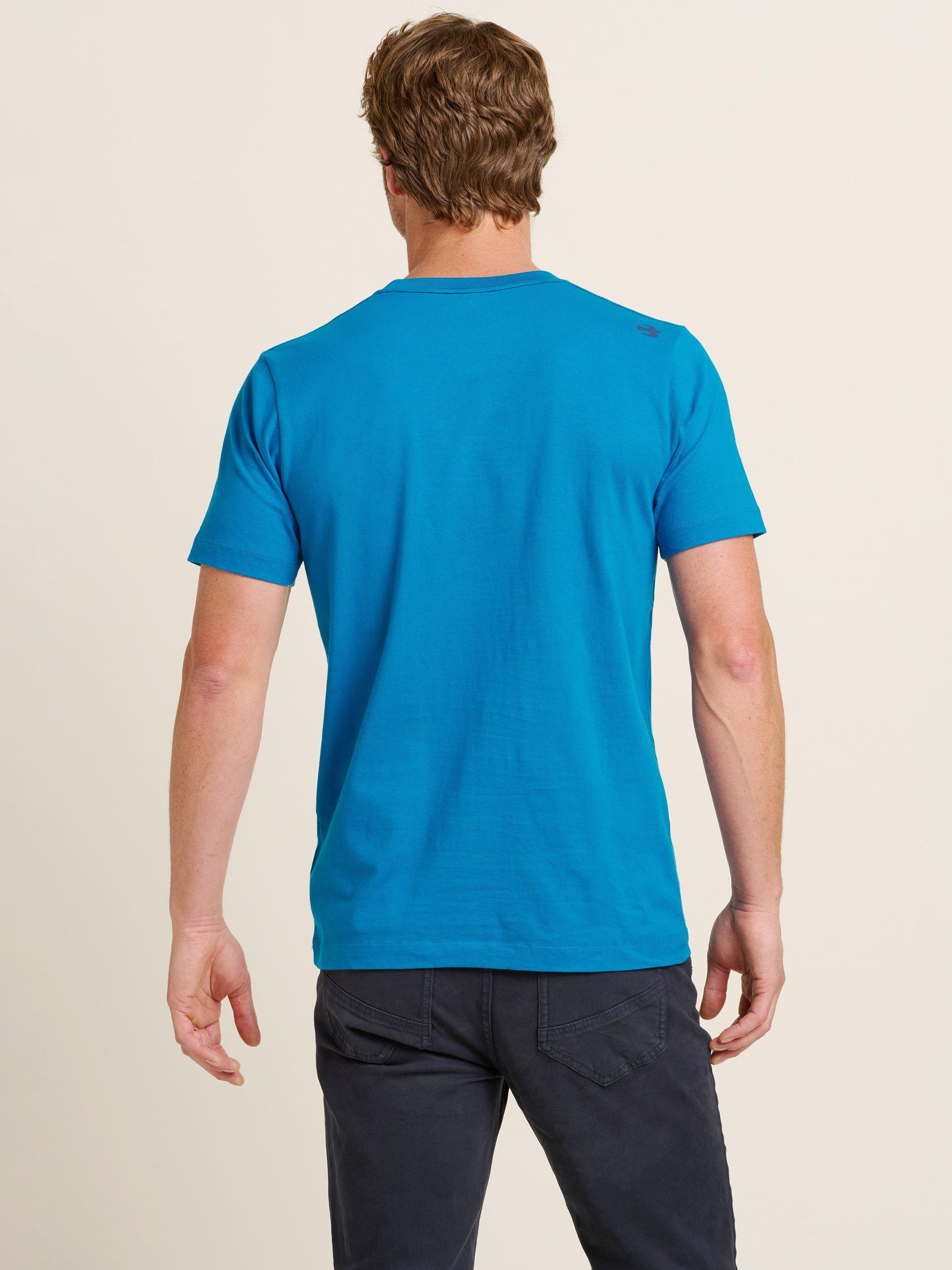 Product image 2 of 4, which shows Brakeburn Cotton Regular Fit Watersports Graphic T-Shirt, Blue, S