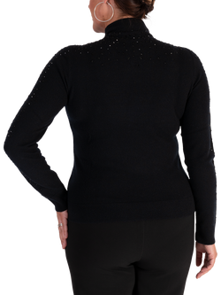 chesca Crystal Knit Cashmere Jumper, Black - view 2, Black