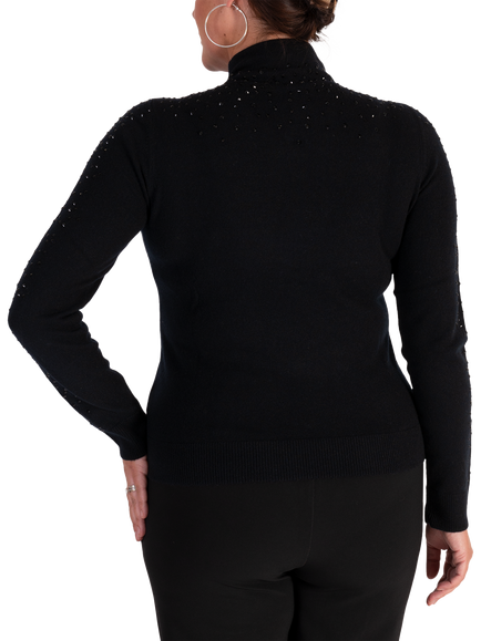 chesca Crystal Knit Cashmere Jumper, Black - view 2, Black