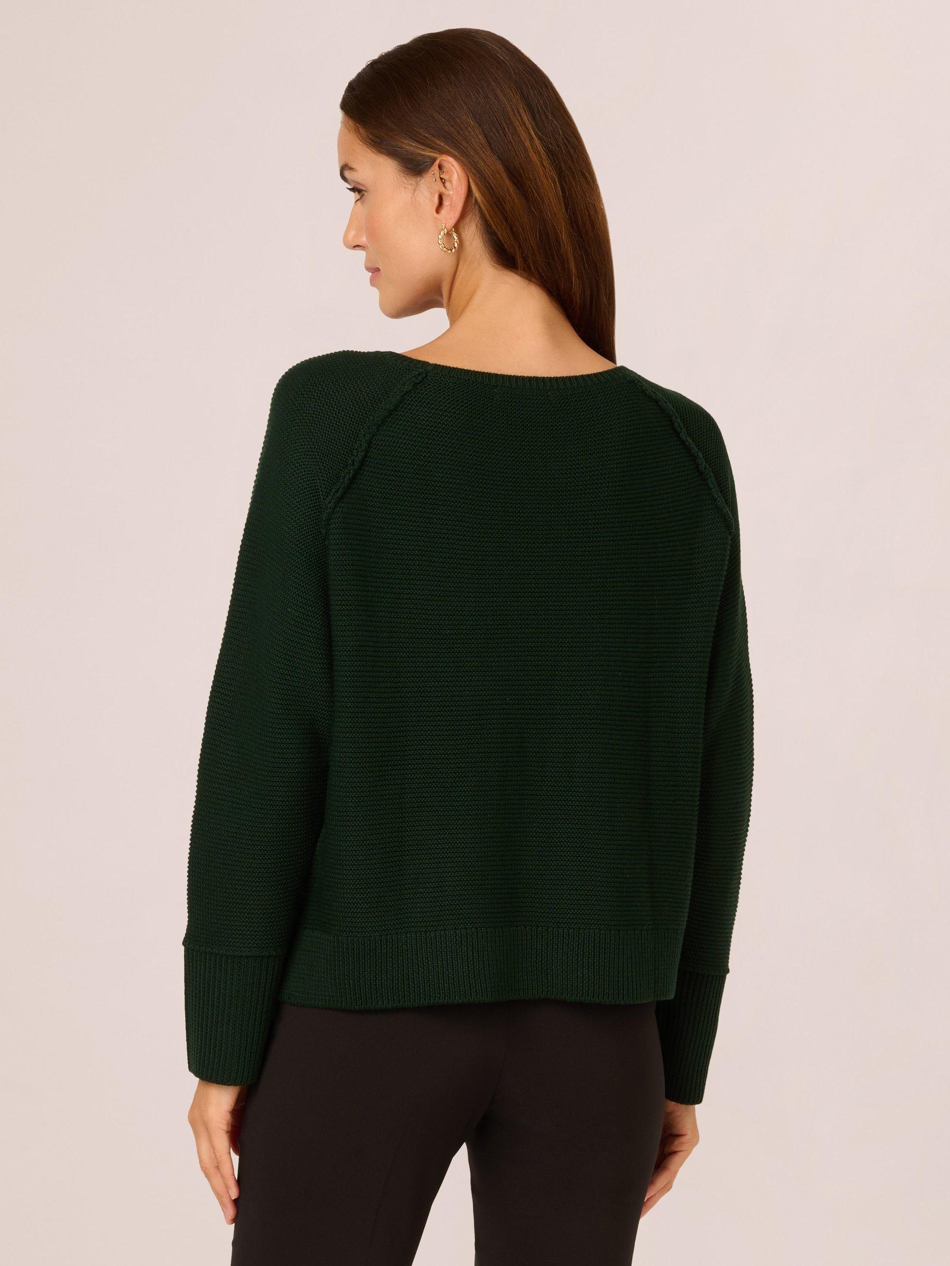 Product image 2 of 6, which shows Adrianna Papell Exposed Seam Jumper, Hunter, XS