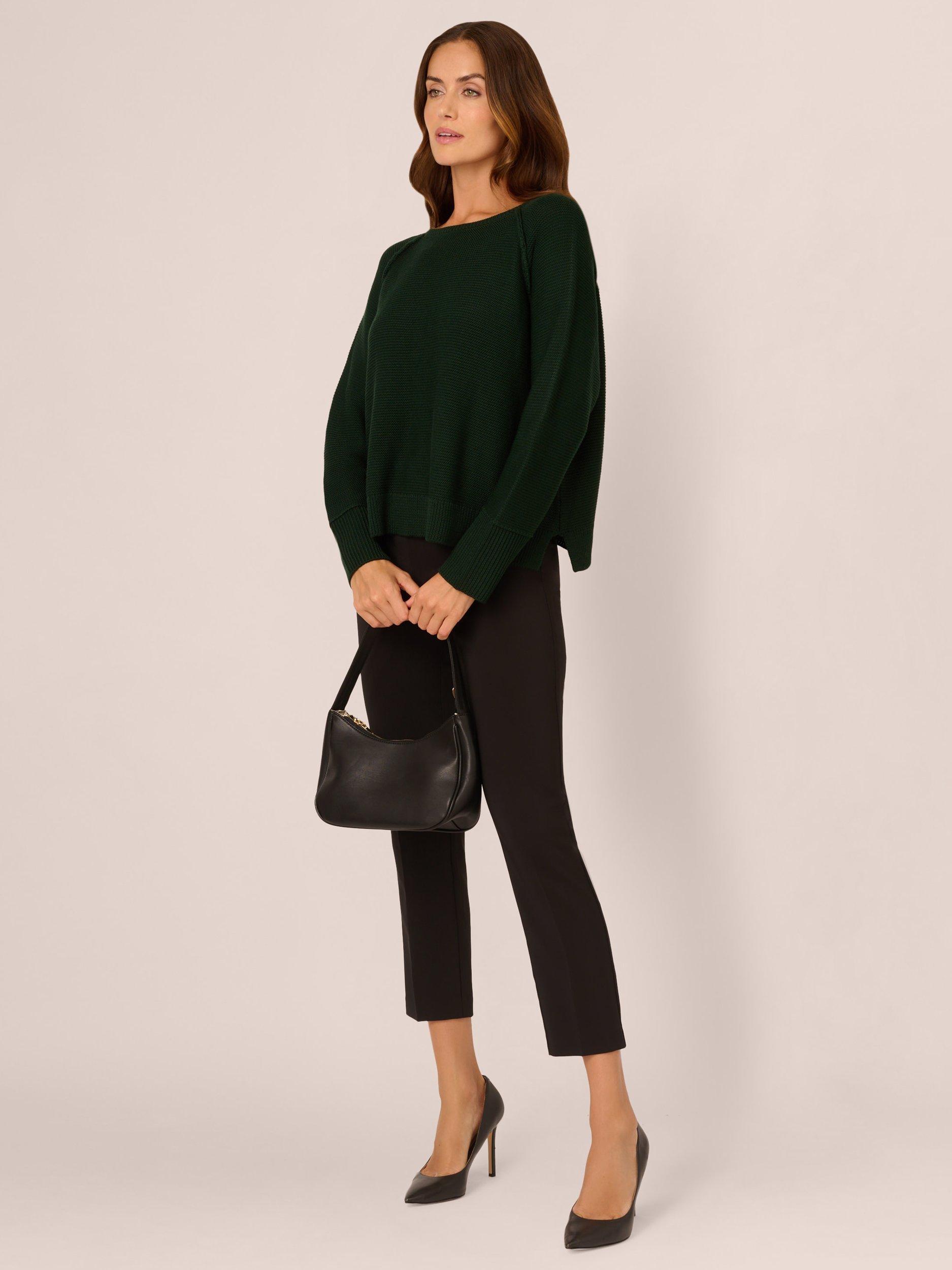 Product image 3 of 6, which shows Adrianna Papell Exposed Seam Jumper, Hunter, XS