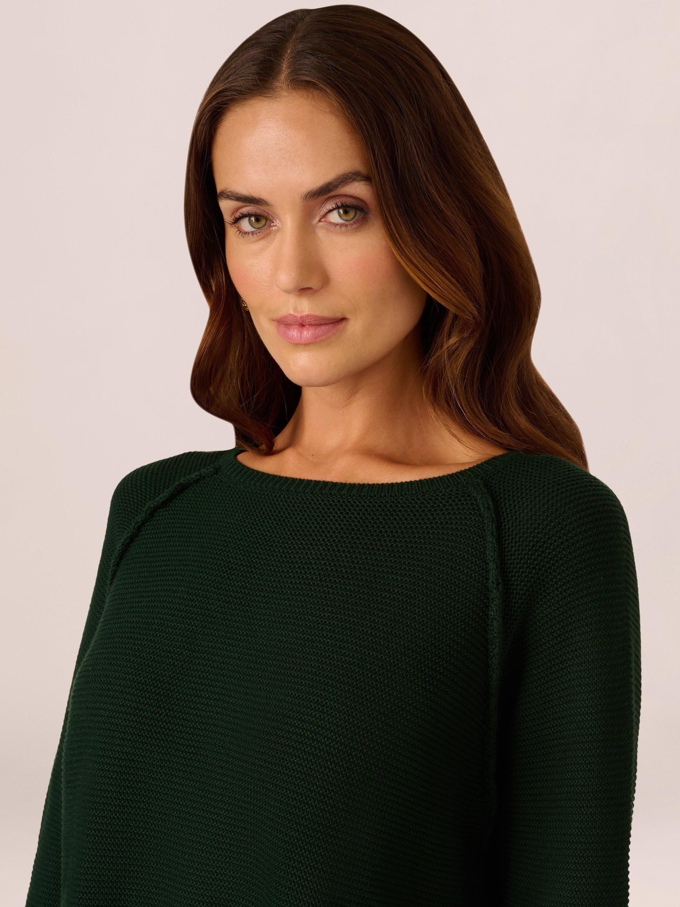 Product image 4 of 6, which shows Adrianna Papell Exposed Seam Jumper, Hunter, XS
