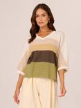 Adrianna Papell Colour Block Seed Sttich Short Sleeve Jumper, Multi