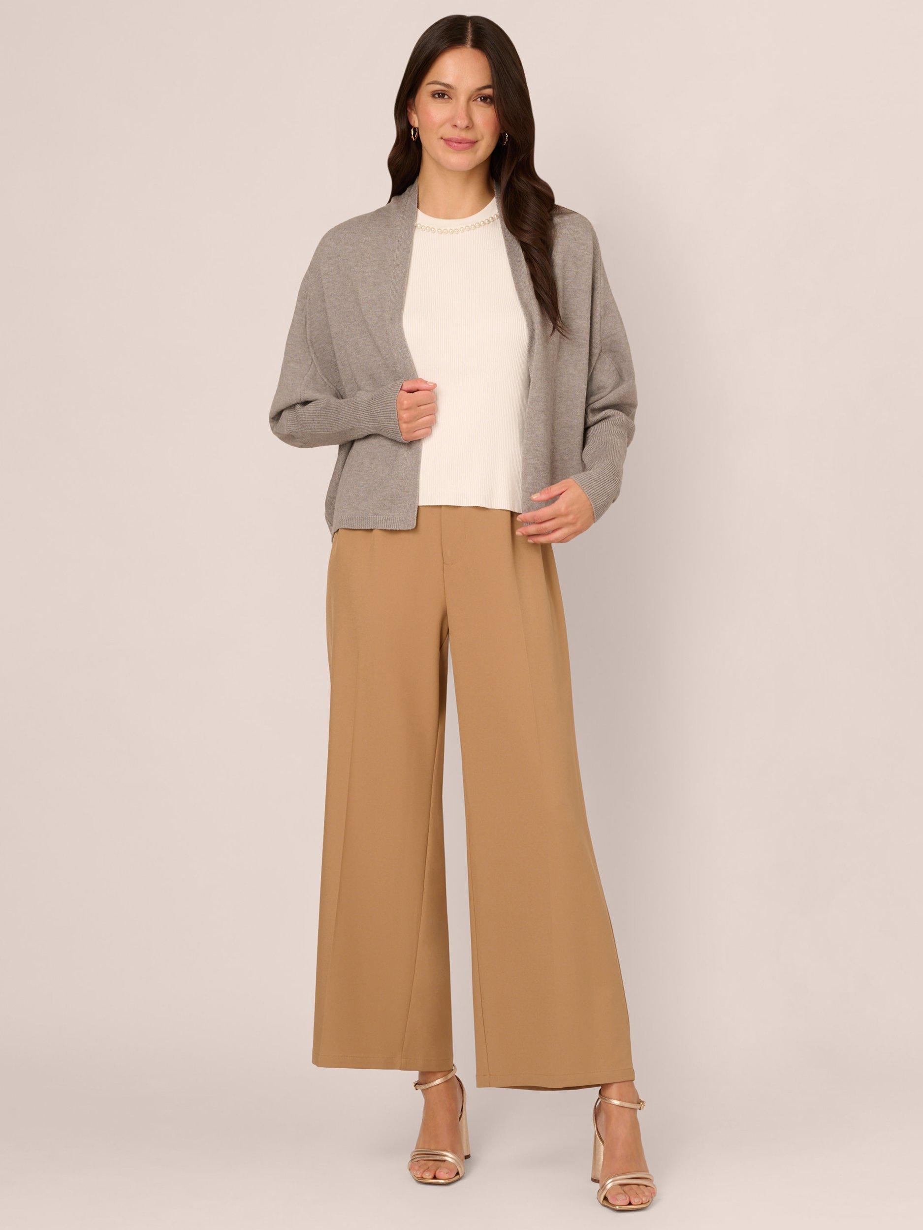 Product image 3 of 7, which shows Adrianna Papell Open Neck Cocoon Cardigan, Heather Grey, XS