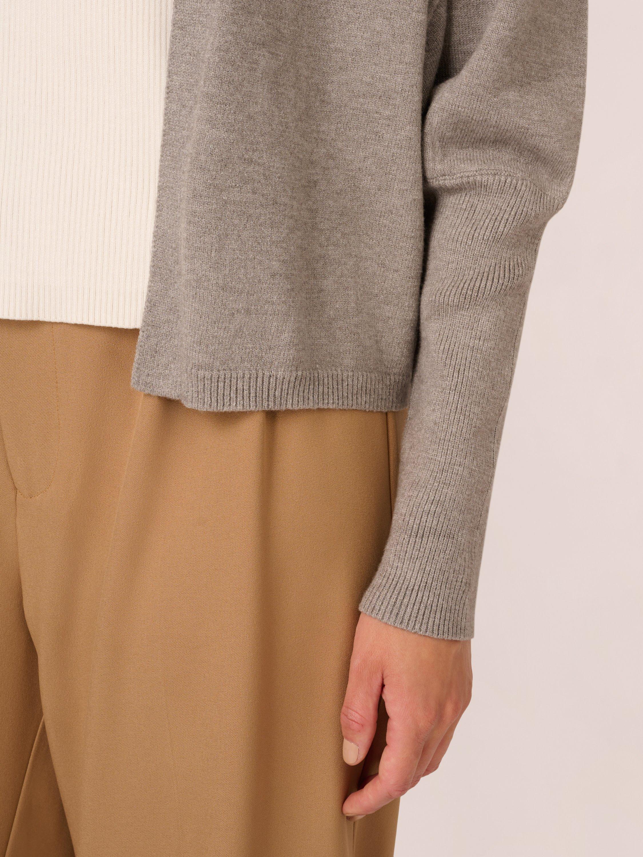 Product image 5 of 7, which shows Adrianna Papell Open Neck Cocoon Cardigan, Heather Grey, XS