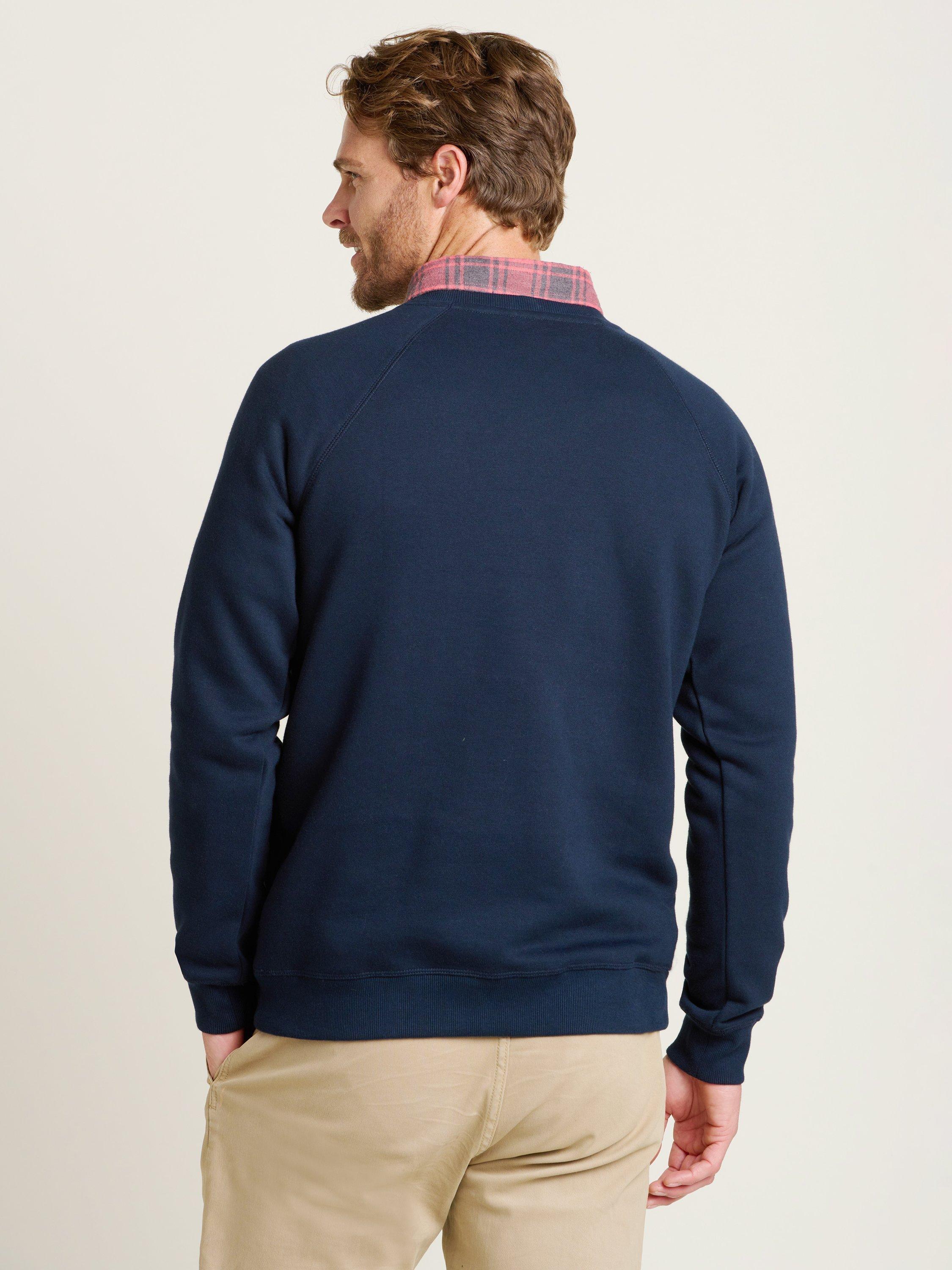 Product image 2 of 4, which shows Brakeburn Crew Neck Cotton Blend Sweatshirt, Navy, S