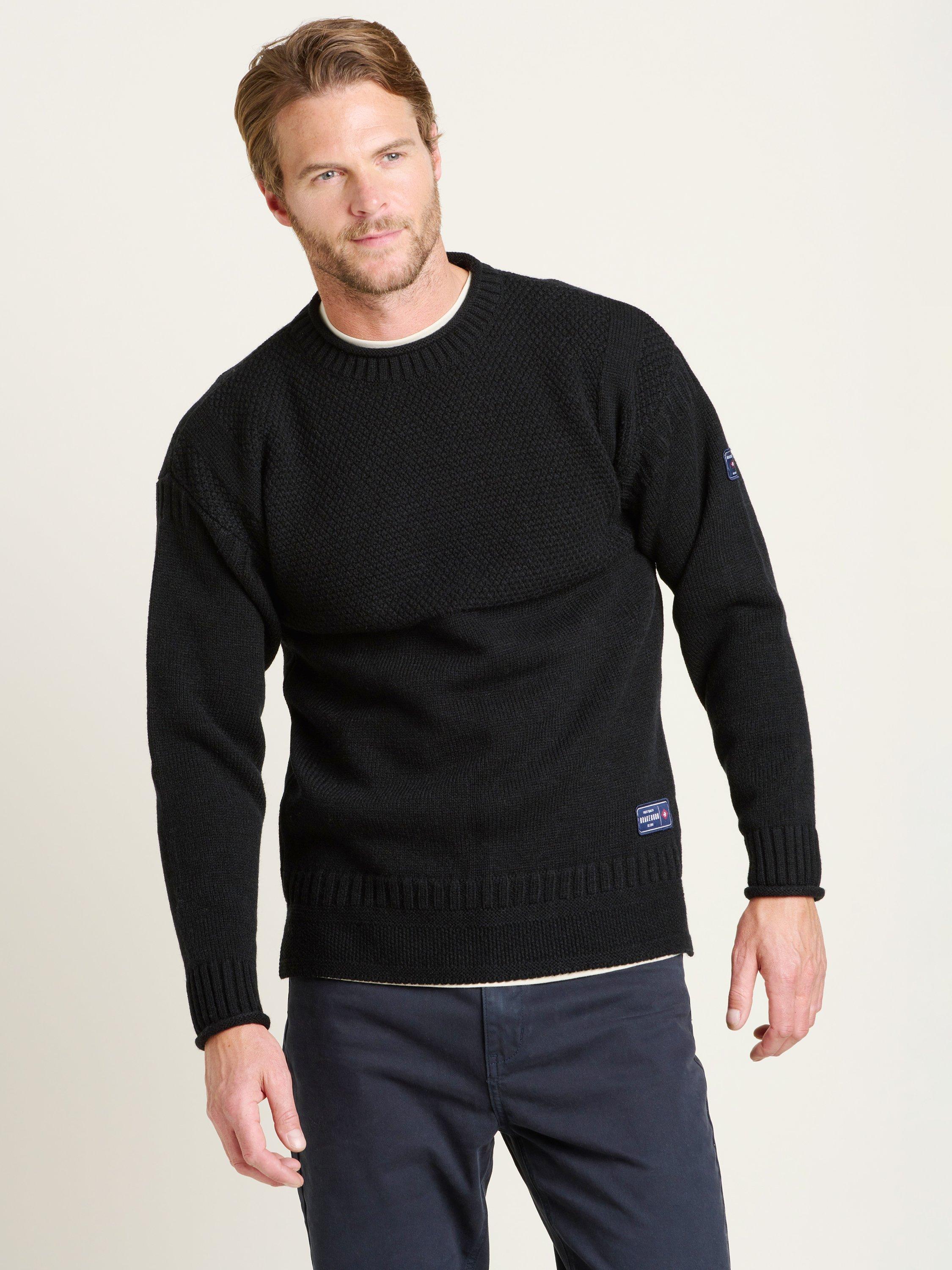 Product image 1 of 4, which shows Brakeburn Guernsey Style Jumper, Navy, S