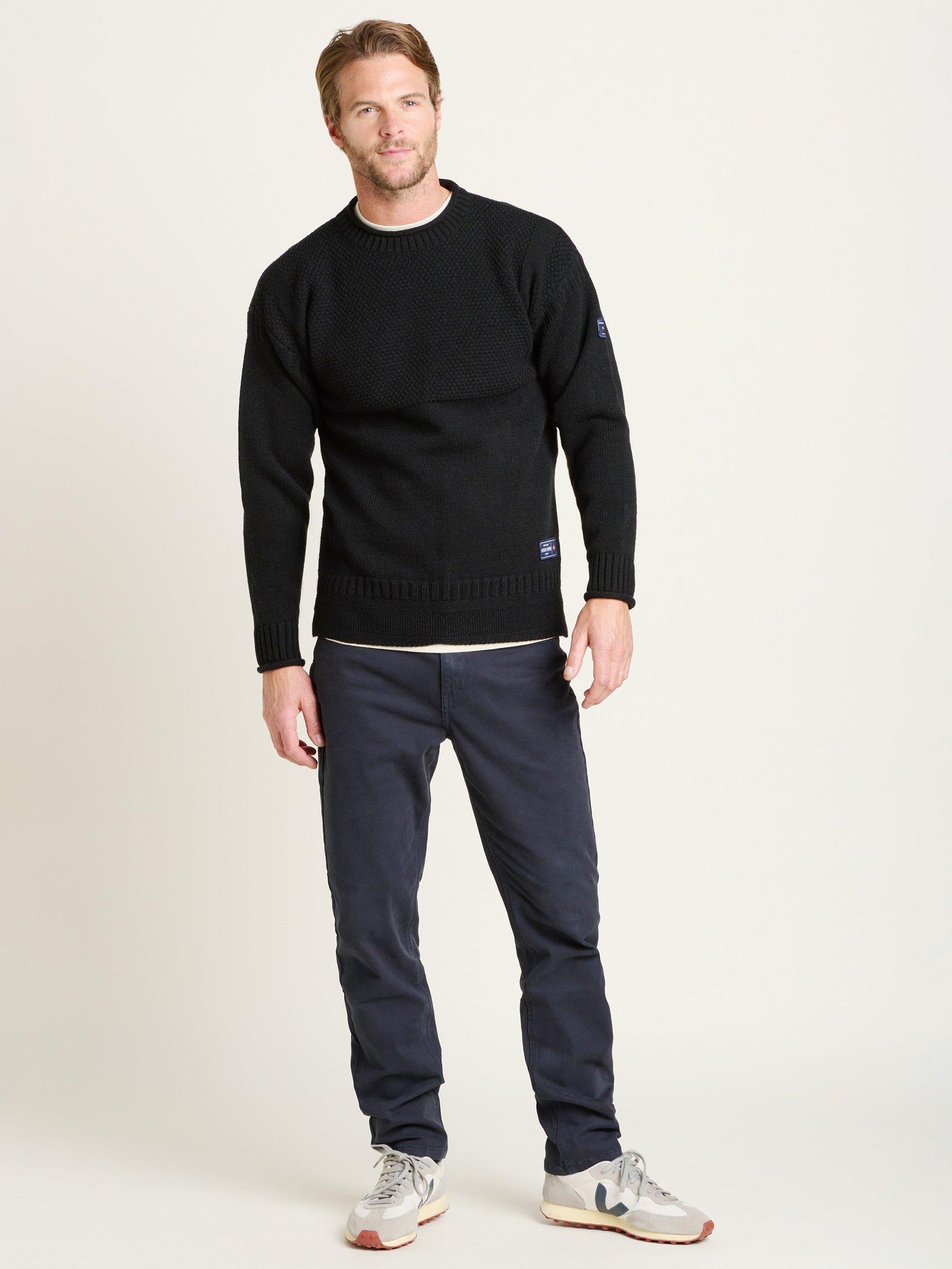 Product image 4 of 4, which shows Brakeburn Guernsey Style Jumper, Navy, S