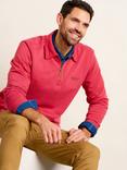Brakeburn Cotton Blend Collared Quarter-Zip Sweatshirt, Red