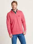 Brakeburn Cotton Blend Collared Quarter-Zip Sweatshirt, Red