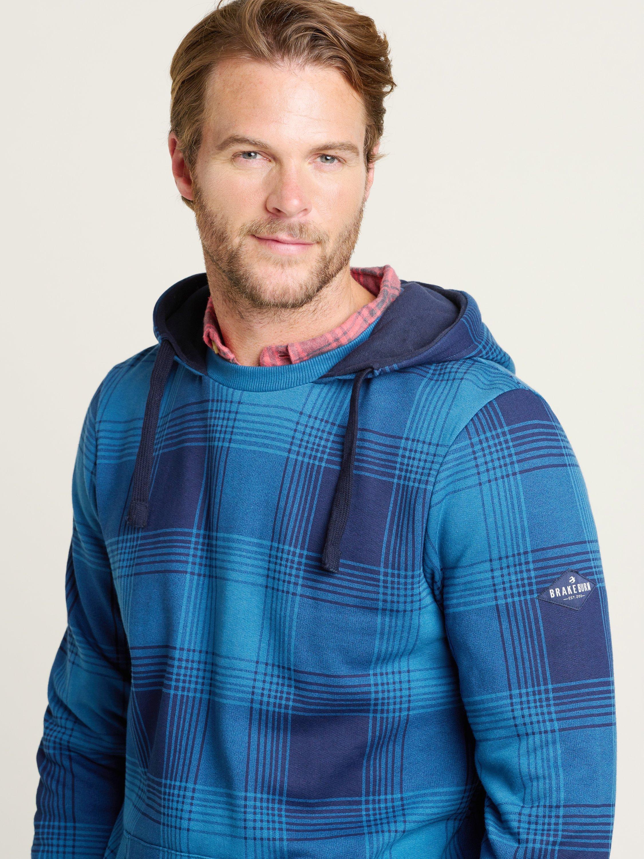 Product image 3 of 4, which shows Brakeburn Check Hoodie, Blue, S