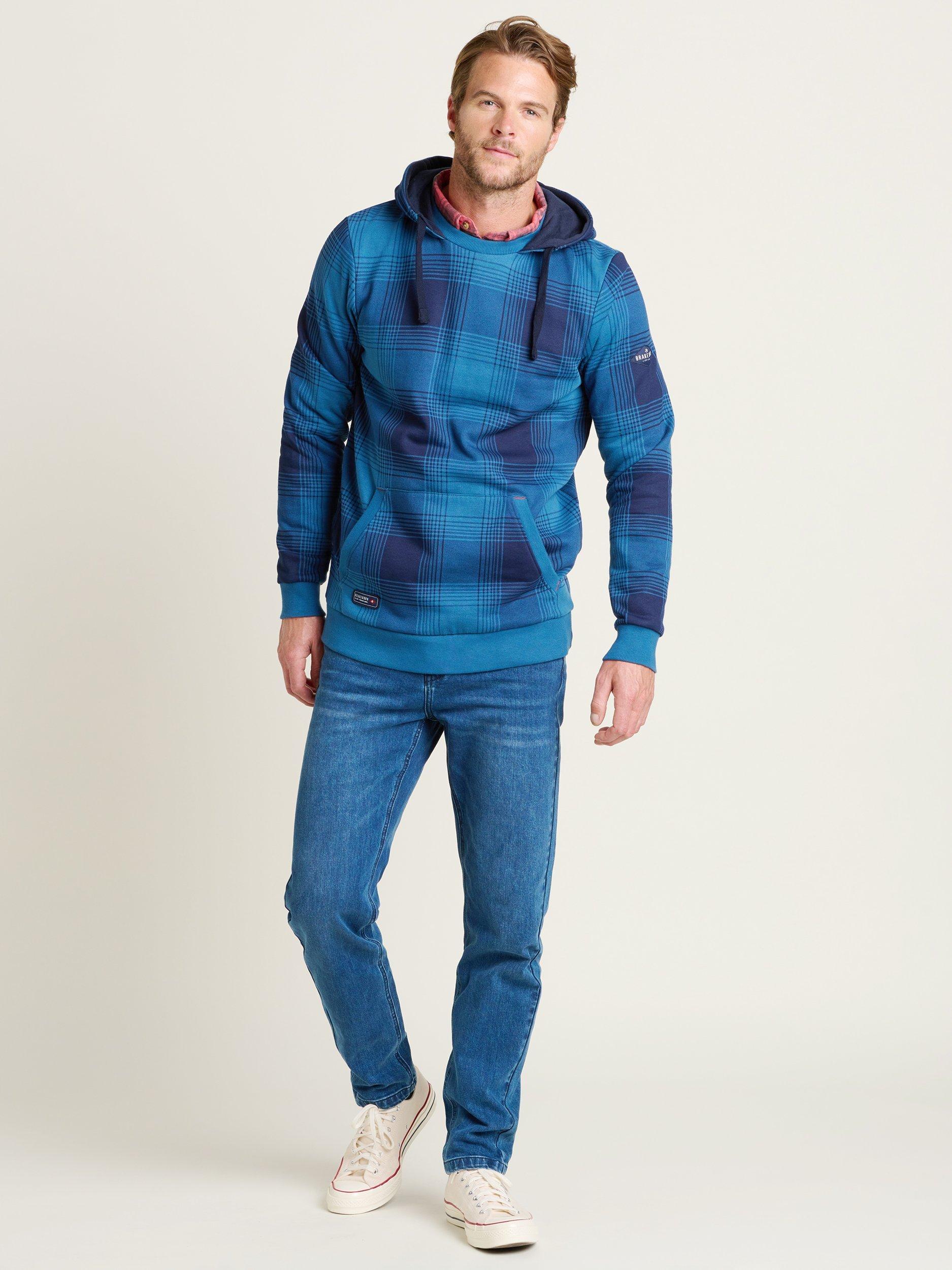 Product image 4 of 4, which shows Brakeburn Check Hoodie, Blue, S