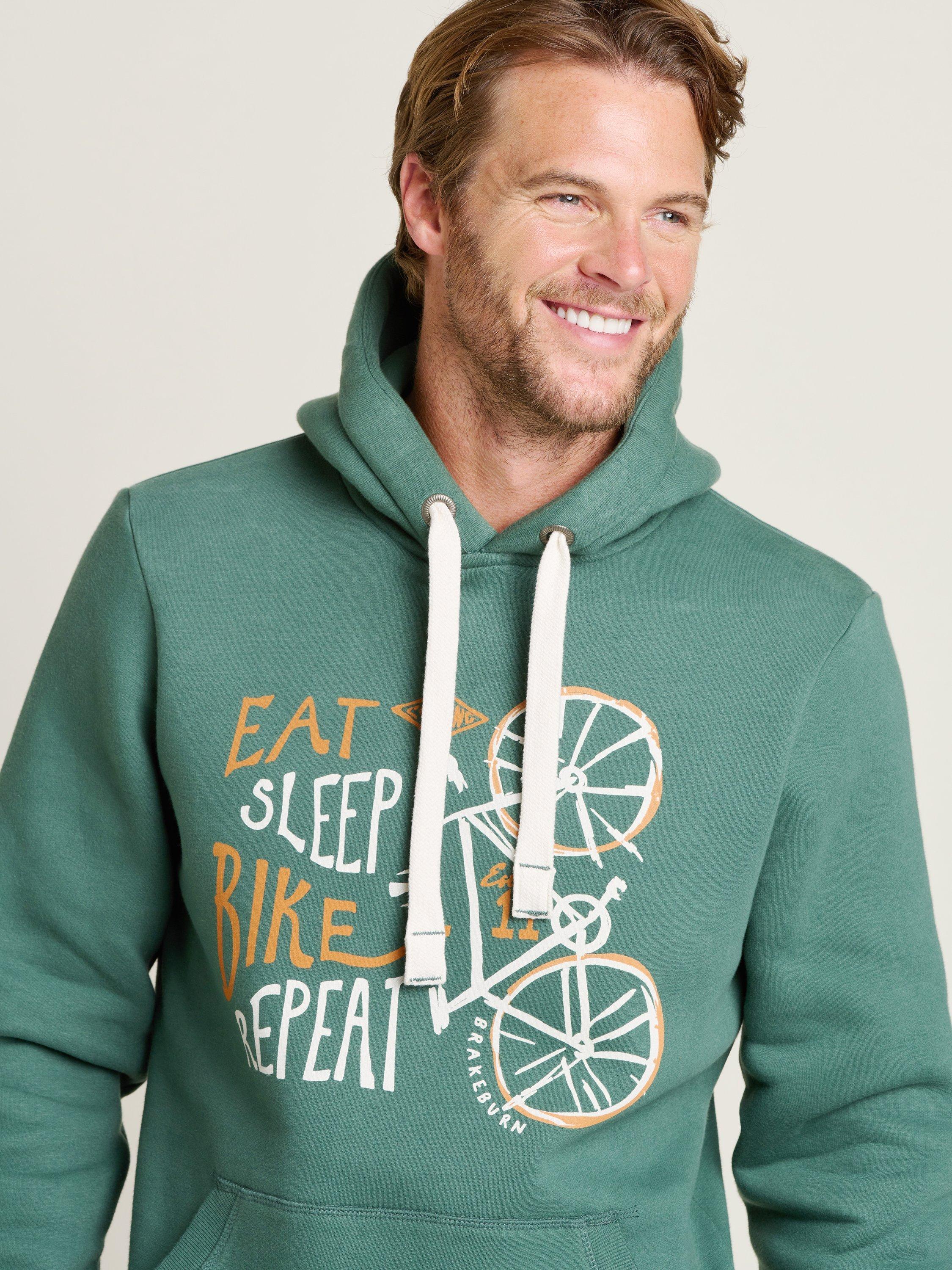 Product image 3 of 4, which shows Brakeburn Bike Graphic Hoodie, Green, S