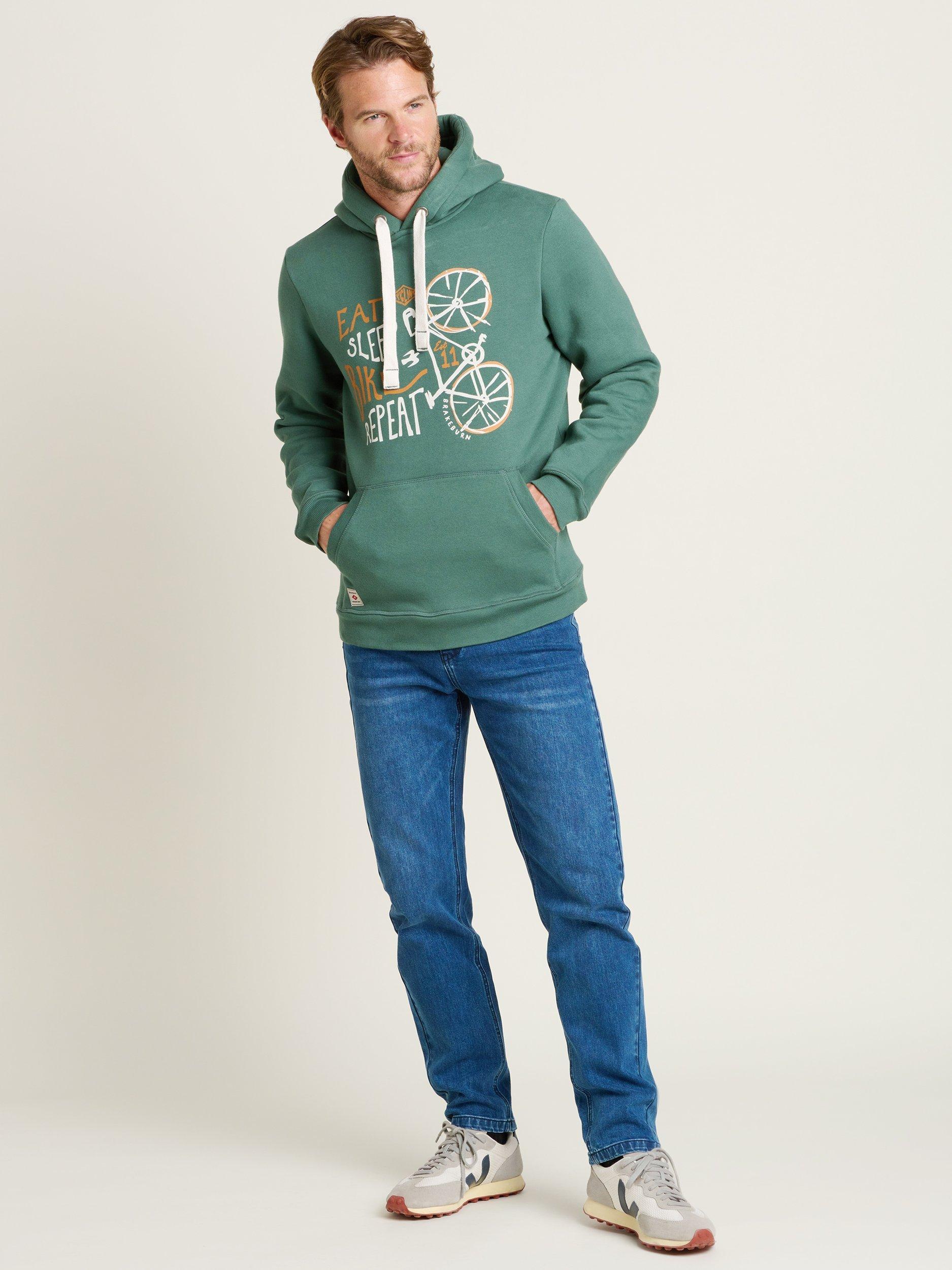 Product image 4 of 4, which shows Brakeburn Bike Graphic Hoodie, Green, S