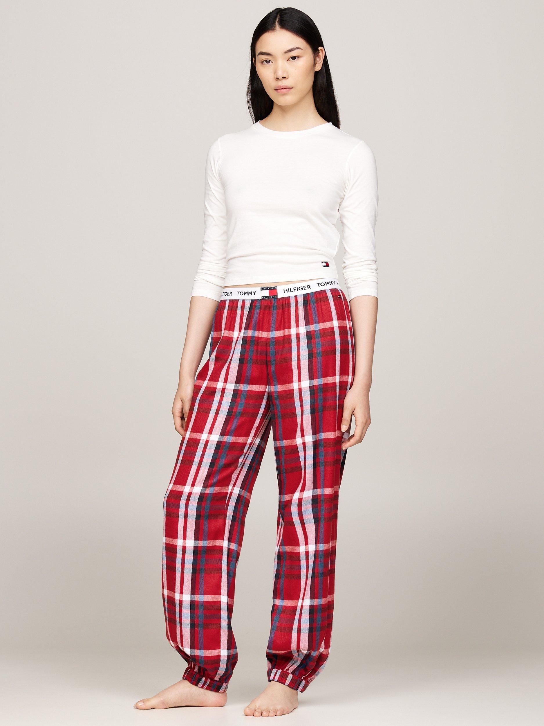 Product image 3 of 5, which shows Tommy Hilfiger Heritage Ribbed Pyjama Top, Ecru, XS