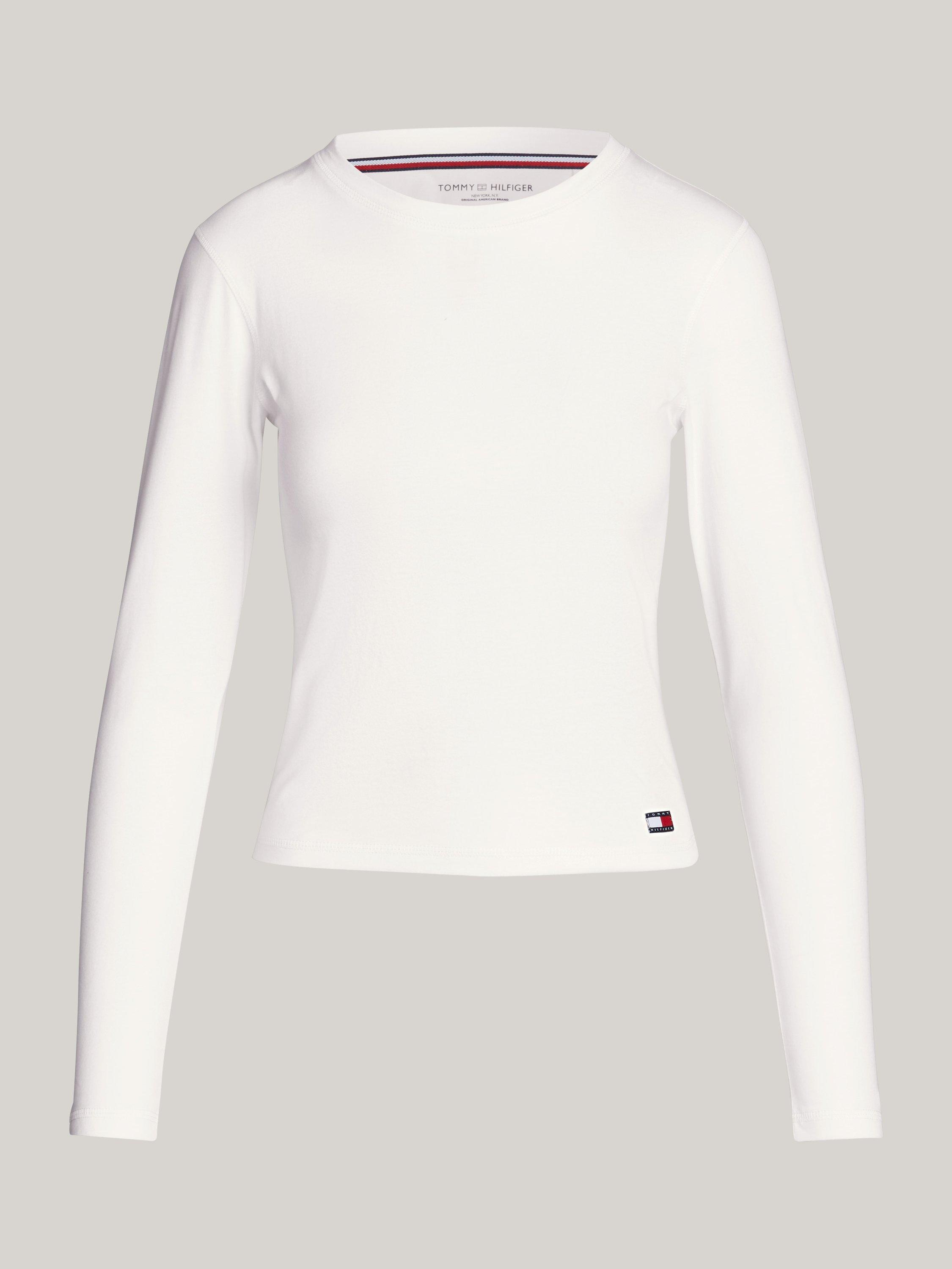 Product image 5 of 5, which shows Tommy Hilfiger Heritage Ribbed Pyjama Top, Ecru, XS