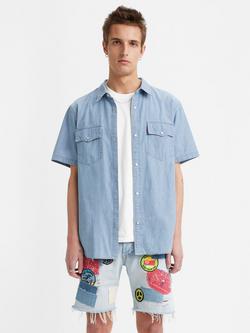 Levi's Relaxed Cotton Loose Fit Western Shirt, Chambray, Chambray