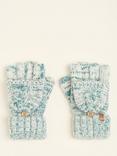 Brakeburn Twisted Yarn Cable Flip Mittens, Teal