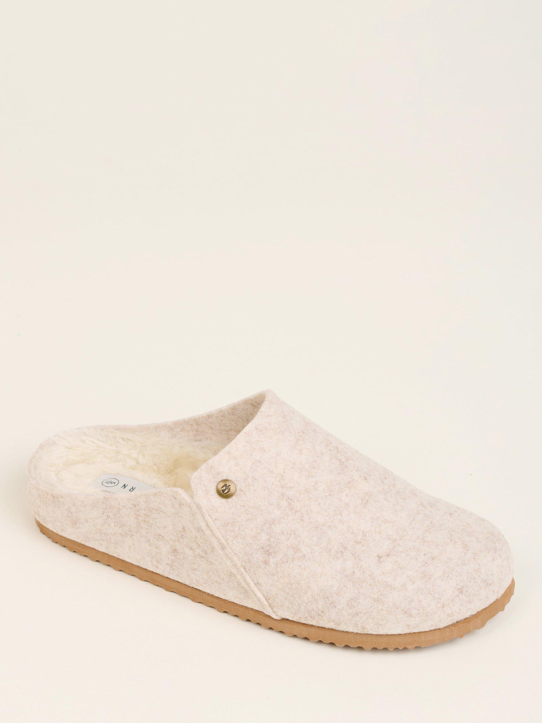 Product image 2 of 4, which shows Brakeburn Felted Slippers, Cream, 3