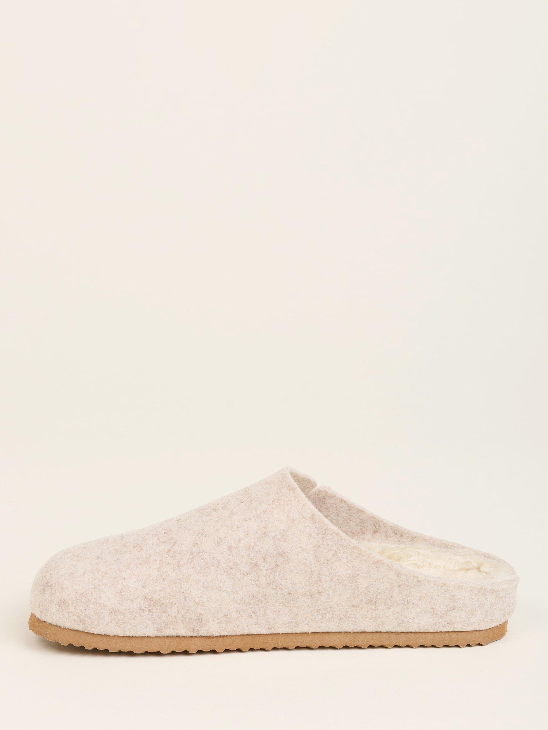 Product image 3 of 4, which shows Brakeburn Felted Slippers, Cream, 3