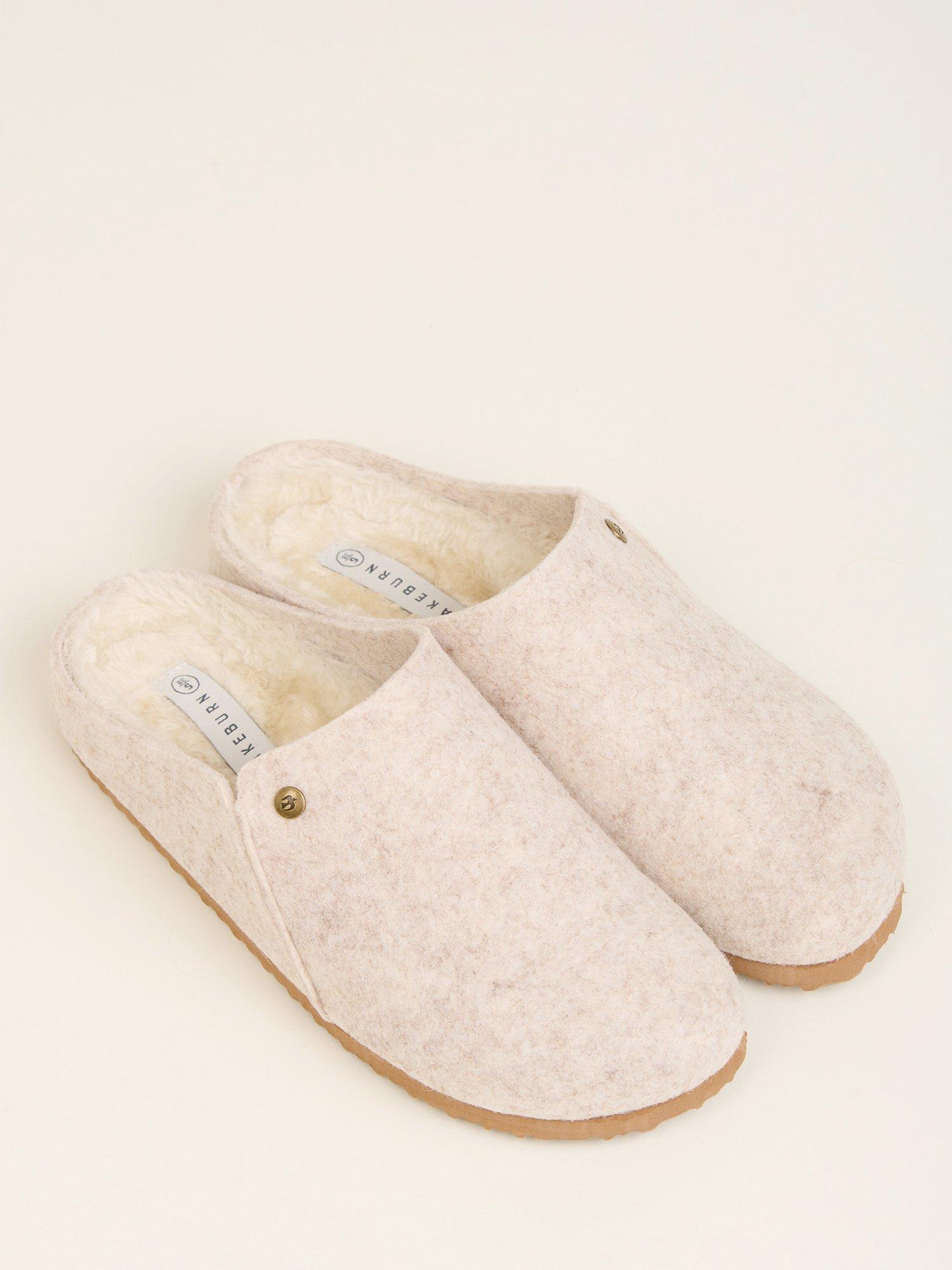Product image 4 of 4, which shows Brakeburn Felted Slippers, Cream, 3