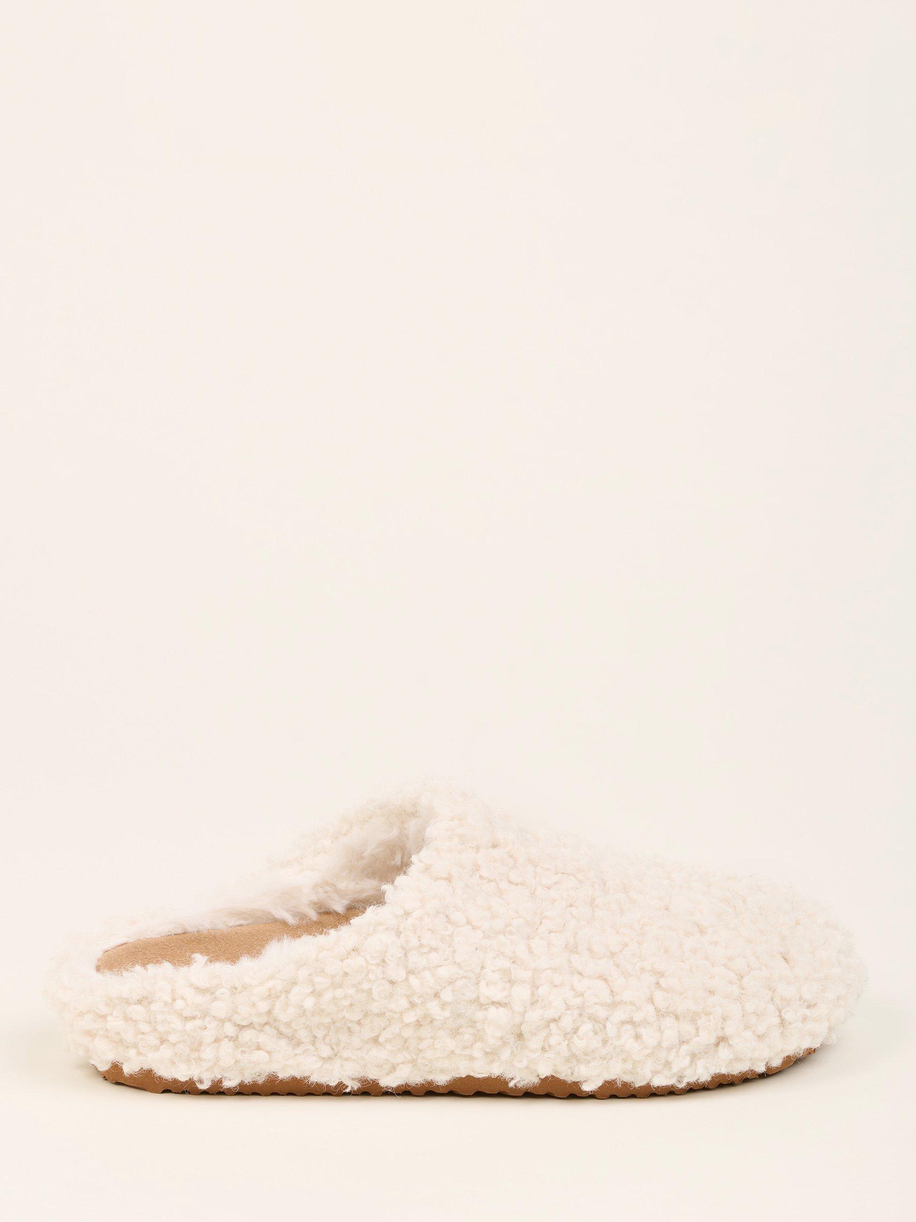 Product image 1 of 4, which shows Brakeburn Boucle Slippers, Cream, 3