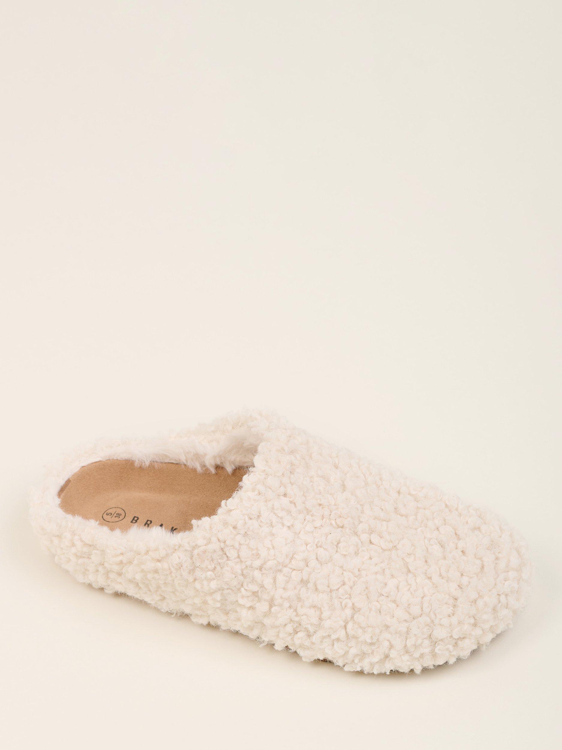 Product image 2 of 4, which shows Brakeburn Boucle Slippers, Cream, 3