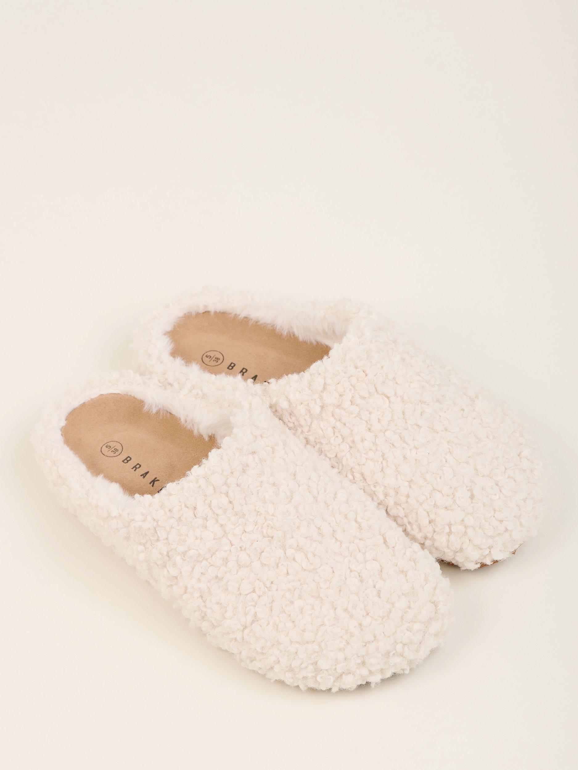 Product image 4 of 4, which shows Brakeburn Boucle Slippers, Cream, 3