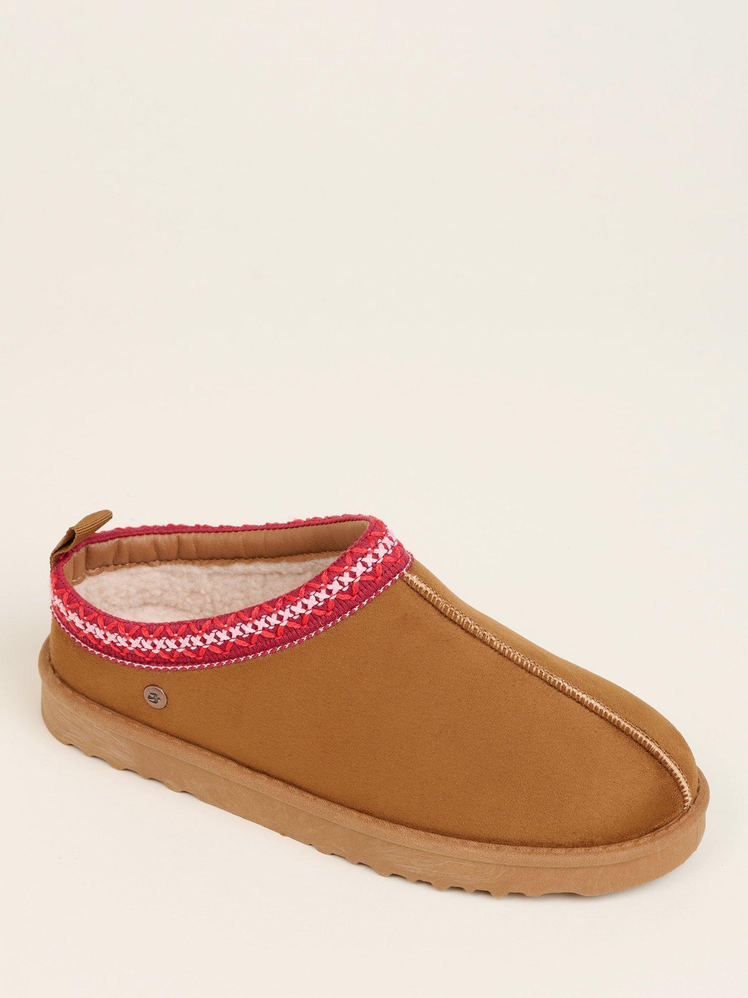 Product image 2 of 4, which shows Brakeburn Cross Stitch Slippers, Brown, 3